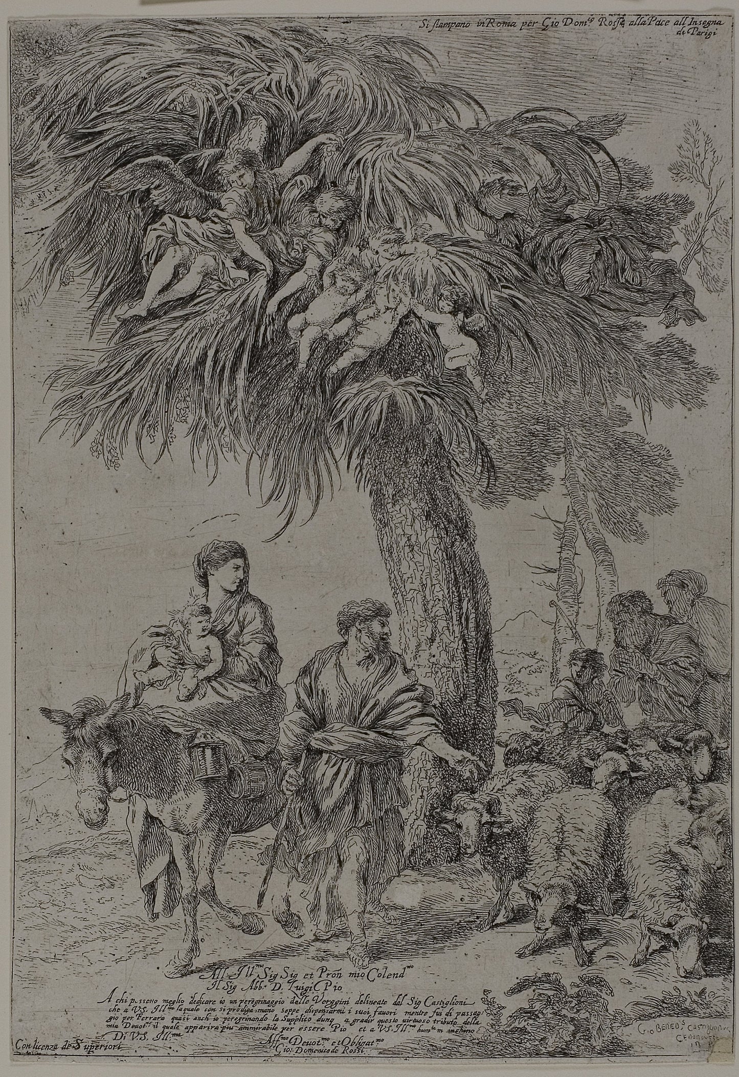 The Flight into Egypt -  Giovanni Benedetto Castiglione,  Poster Print Wall Art