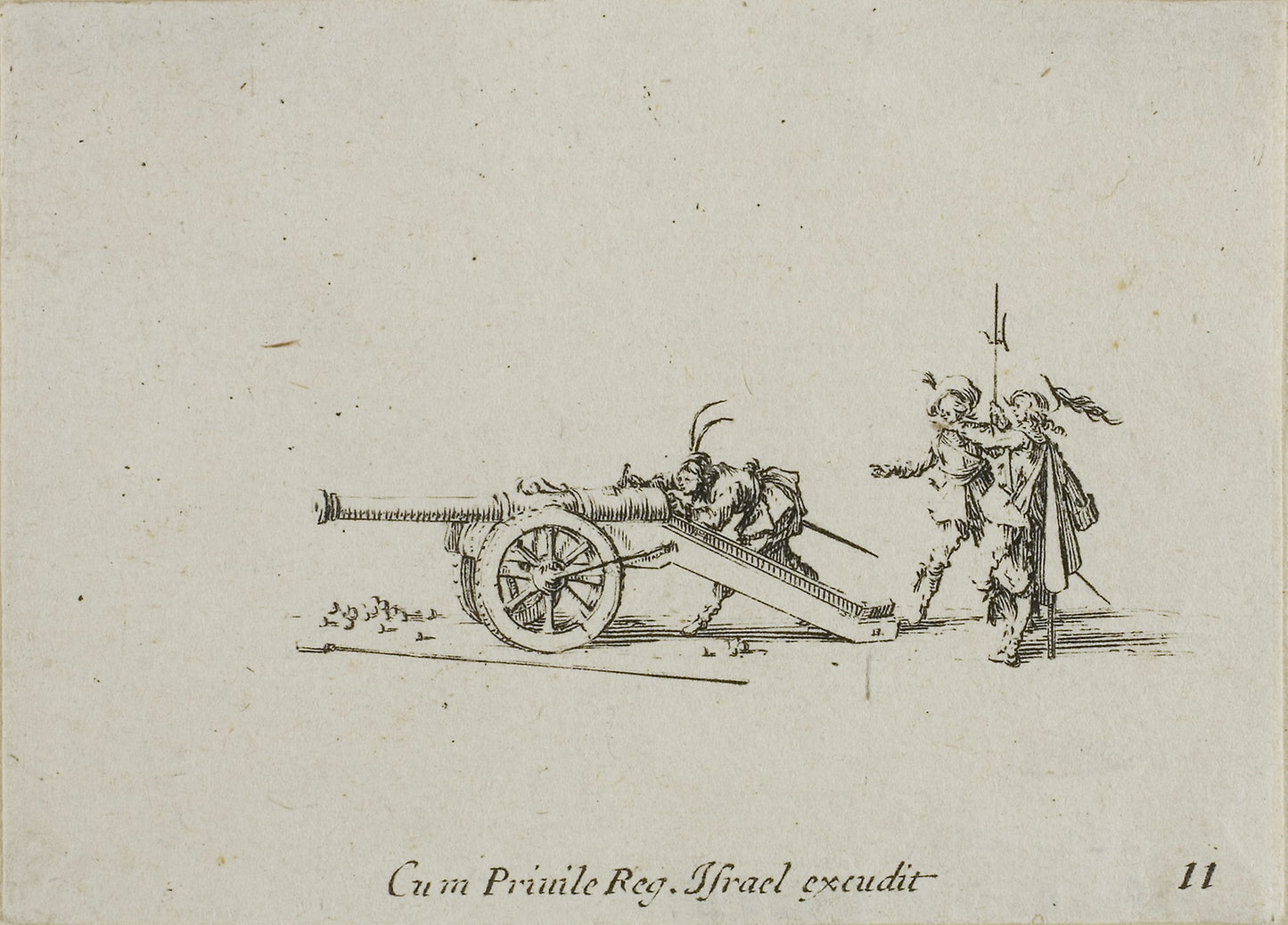 Loading the Canon, plate eleven from The Military Exercises -  Jacques Callot (French, 1592-1635),  Poster Print Wall Art
