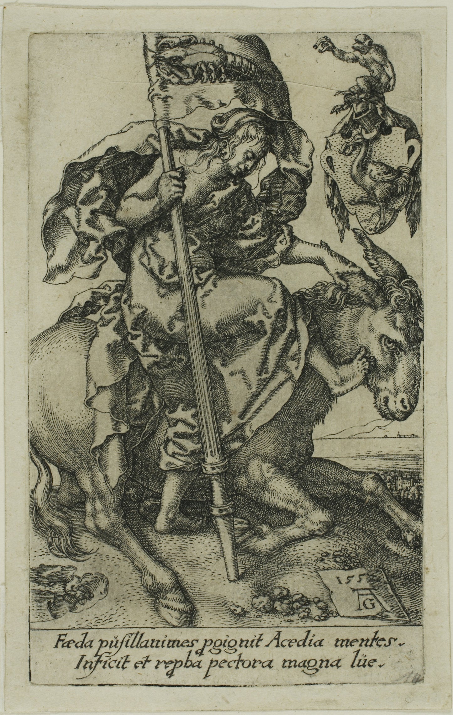 Idleness, from the Vices -  Heinrich Aldegrever,  Poster Print Wall Art