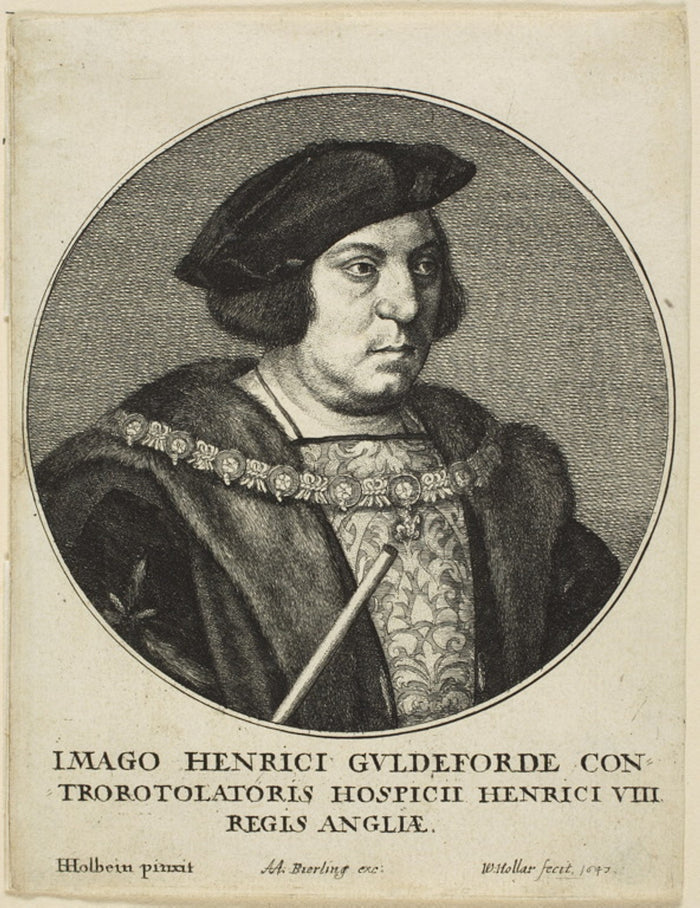 Sir Henry Guildford: Wenceslaus Hollar (Czech, 1607-1677),16x12