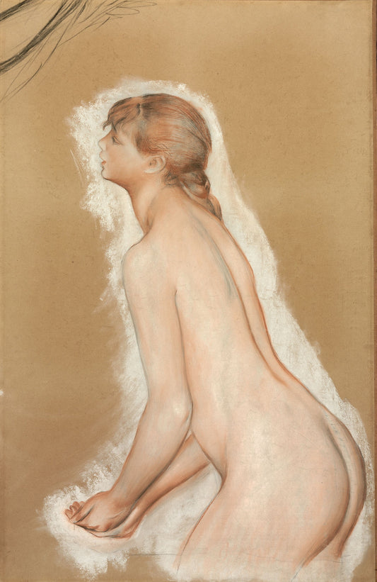 Splashing Figure (Study for "The Large Bathers"): Pierre Auguste Renoir,16x12"(A3) Poster