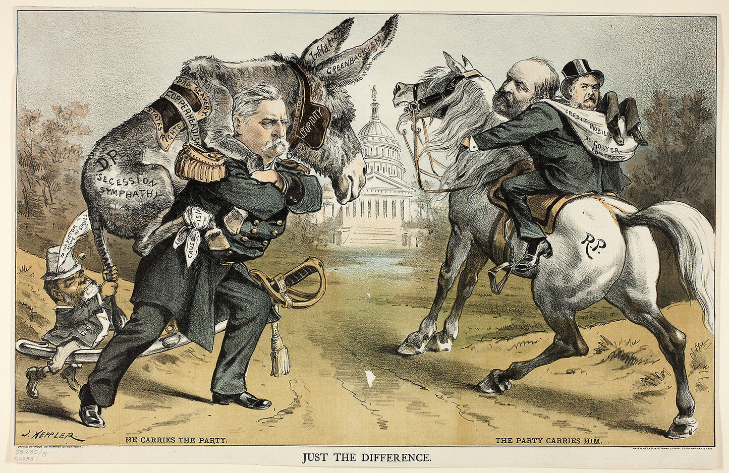 Just the Difference, from Puck -  Joseph Keppler,  Poster Print Wall Art