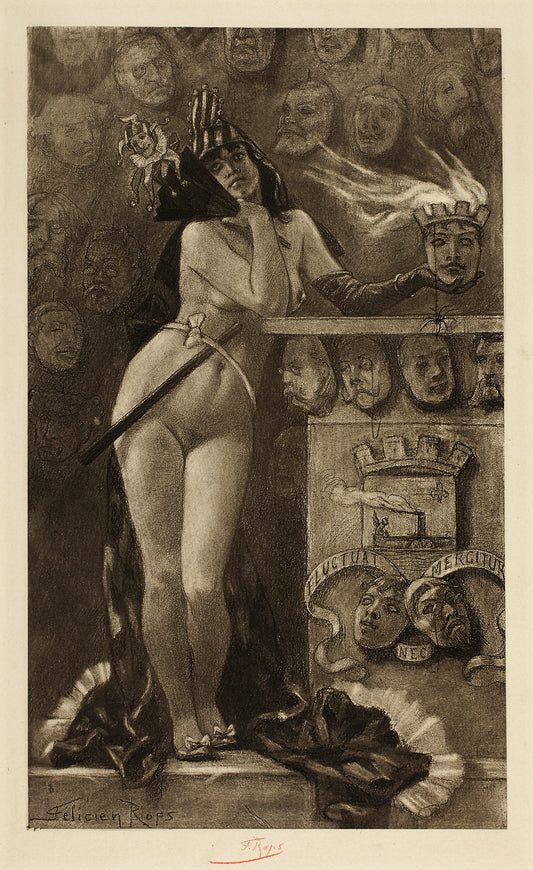 Modern Masks -  Félicien Rops,  Poster Print Wall Art