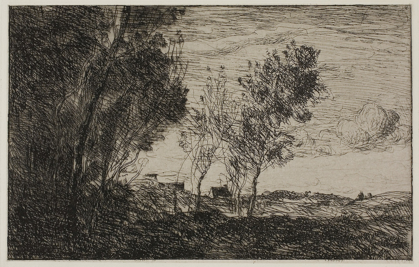 In the Dunes -  Souvenir of the Woods of the Hague -  Jean-Baptiste-Camille Corot,  Poster Print Wall Art