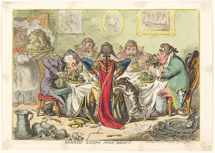 Germans Eating Sour-Krout: James Gillray (English, 1756-1815),16x12