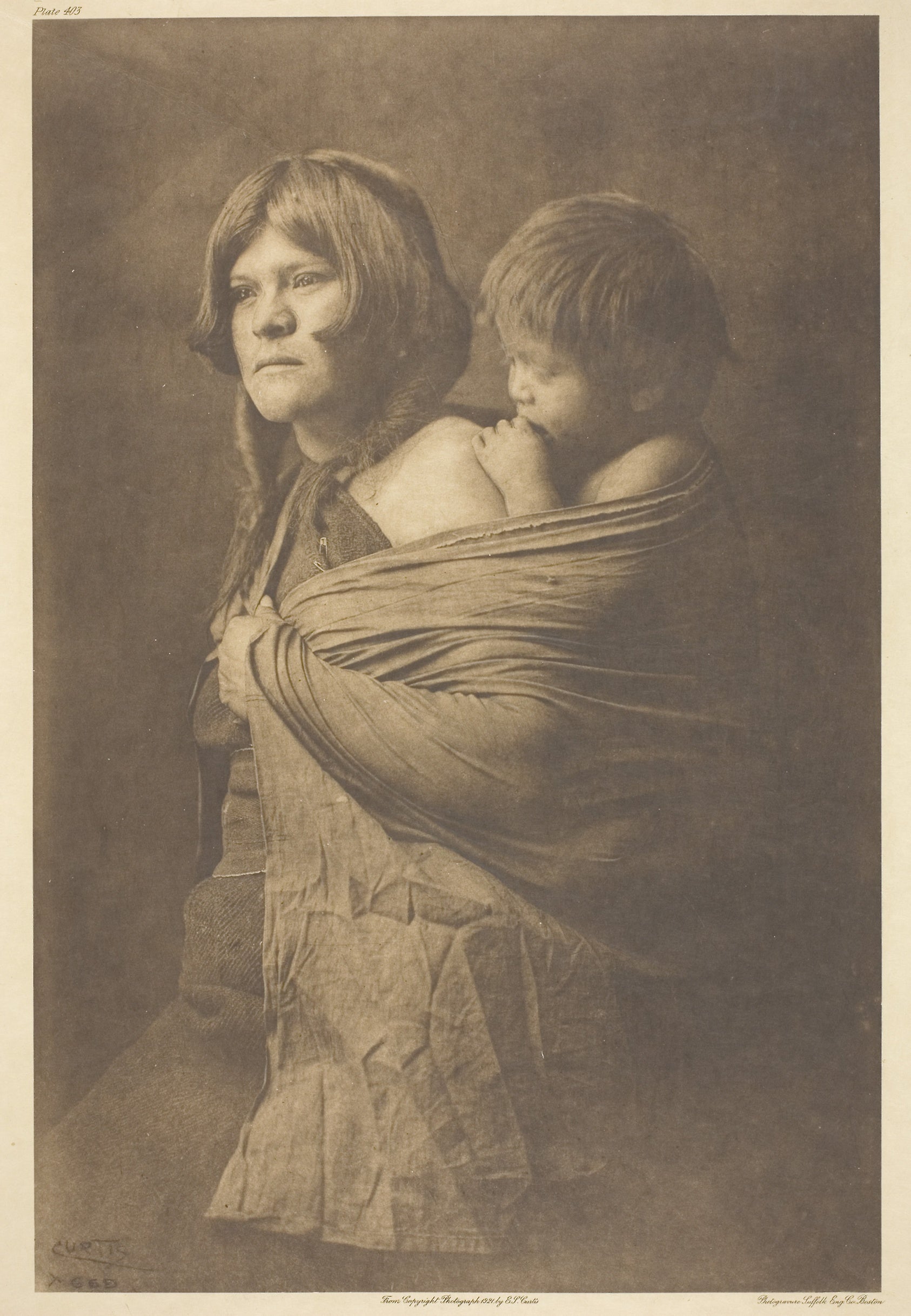 A Hopi Mother: Edward S. Curtis,16x12"(A3) Poster