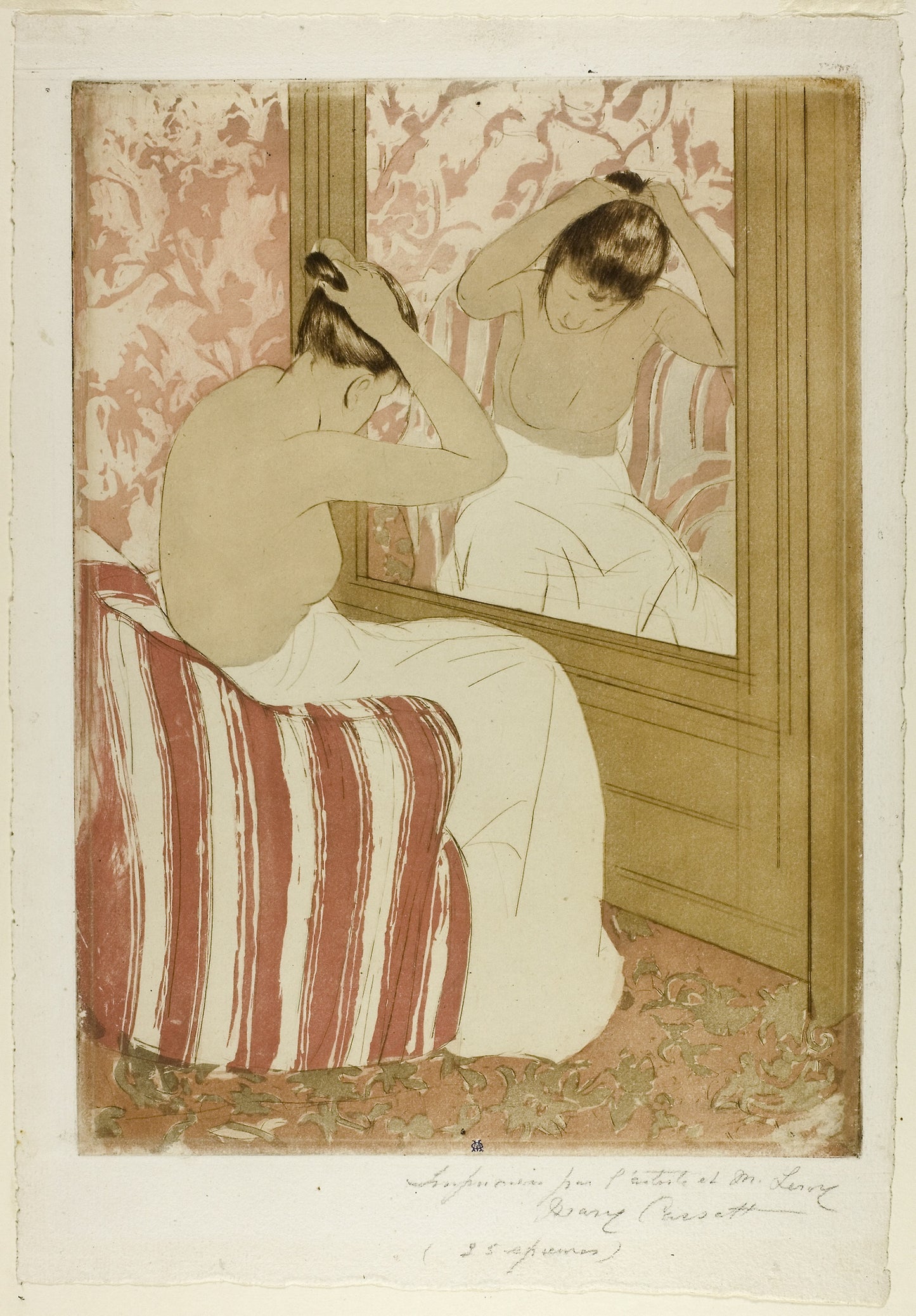 The Coiffure -  Mary Cassatt (American, 1844-1926),  Poster Print Wall Art