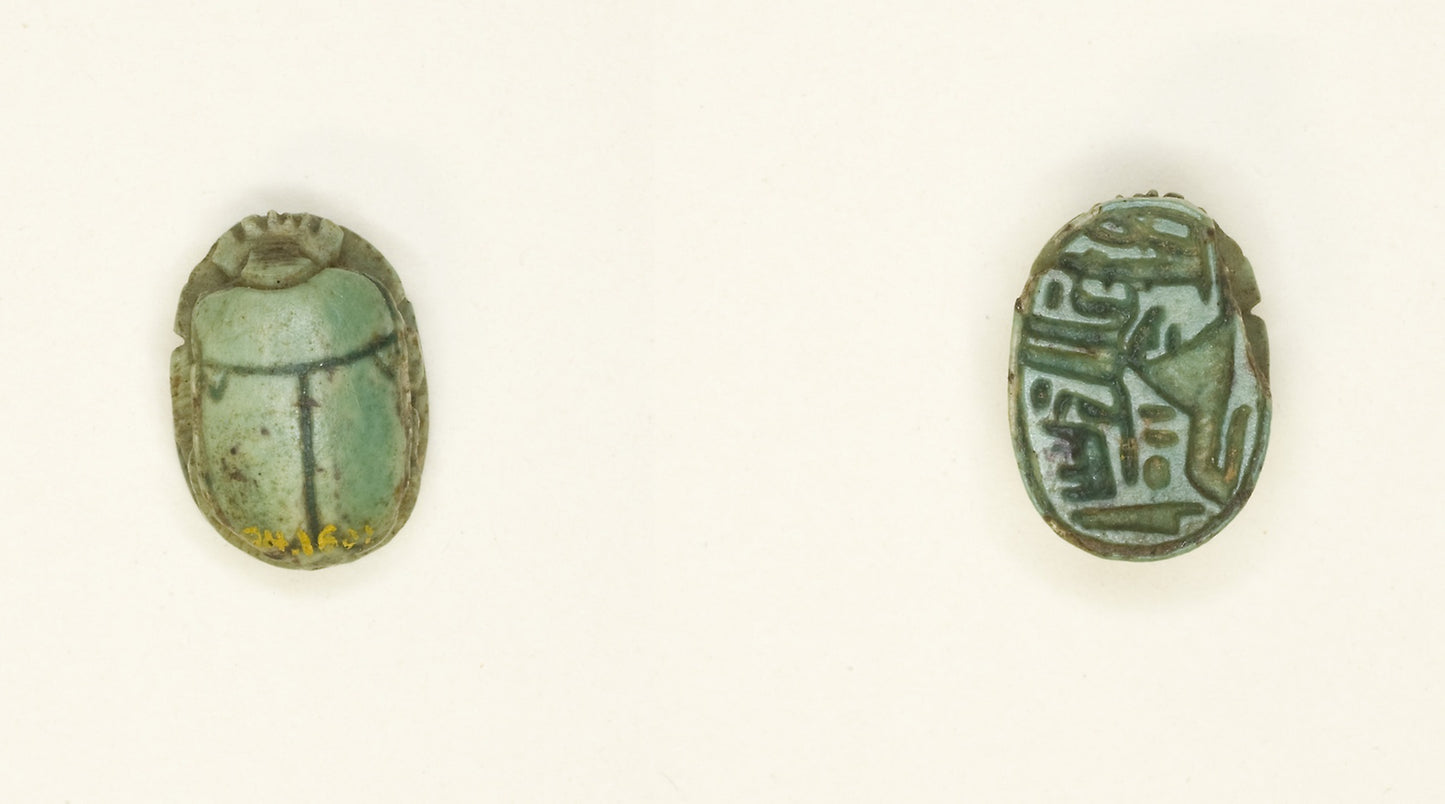Scarab -  Criosphinx and Ma’at with Name of Amun-Ra -  Egyptian,  Poster Print Wall Art