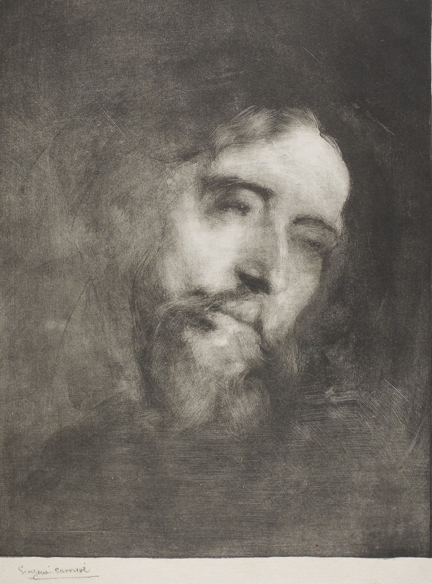 Alphonse Daudet -  Eugène Carrière (French, 1849-1906),  Poster Print Wall Art