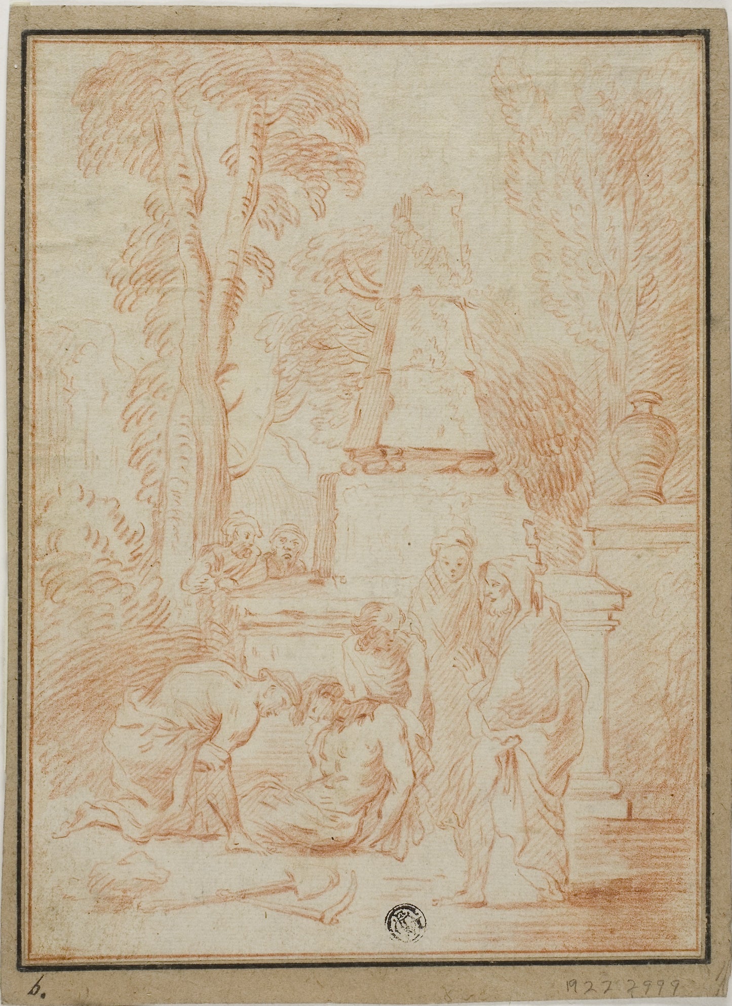 Tobit Burying the Dead or Funeral of Phocian -  Possibly after Andrea de Leone (Italian, 1595-1675),  Poster Print Wall Art