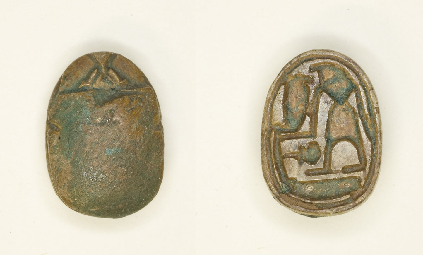 Scarab -  Falcon-Headed Deity with Cobra -  Egyptian,  Poster Print Wall Art