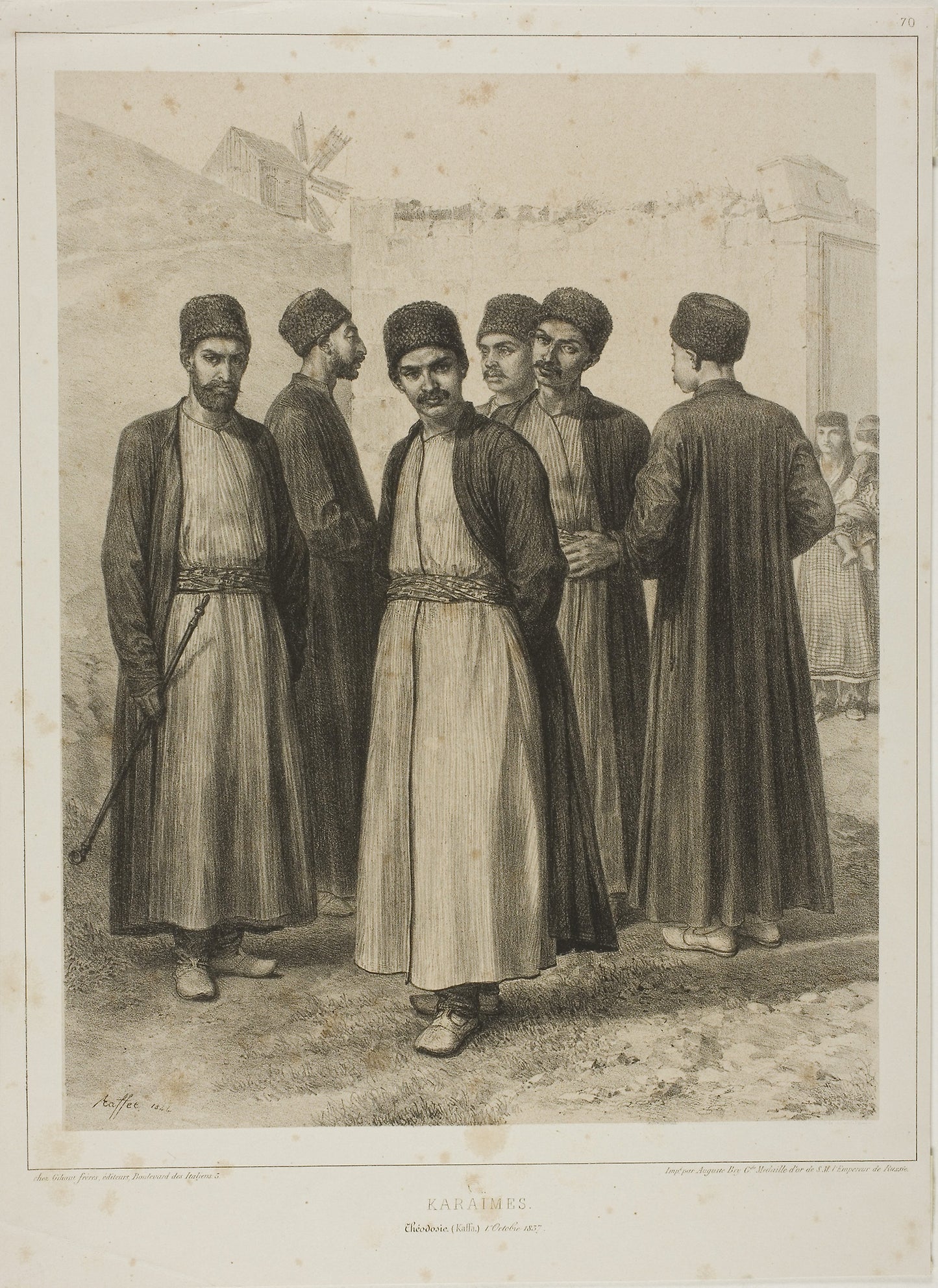 Karaimes, Théodosie, Kaffa, 1 Octobre 1837 -  Denis Auguste Marie Raffet (French, 1804-1860),  Poster Print Wall Art