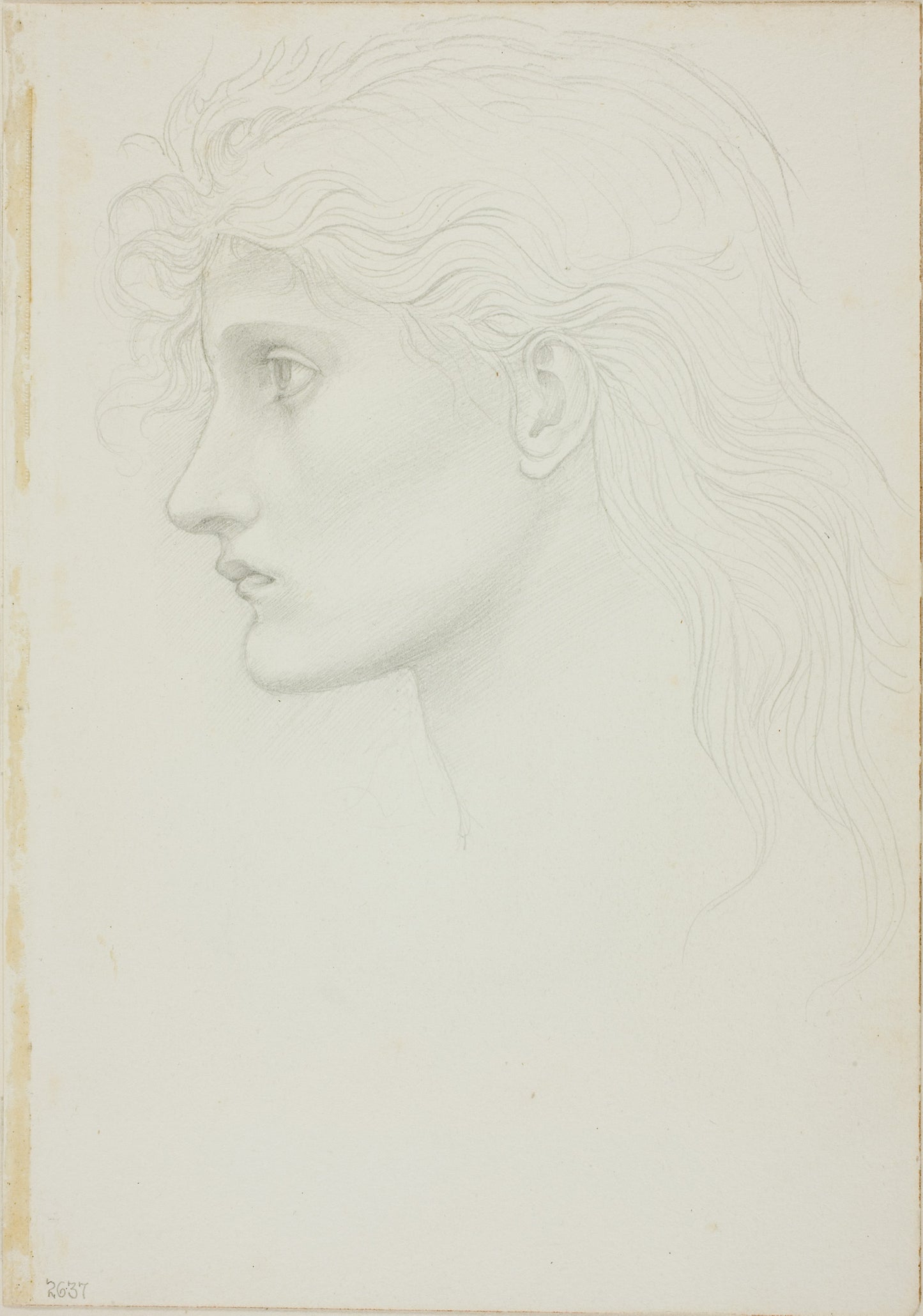 Head of Girl Facing Left -  Sir Edward Burne-Jones,  Poster Print Wall Art