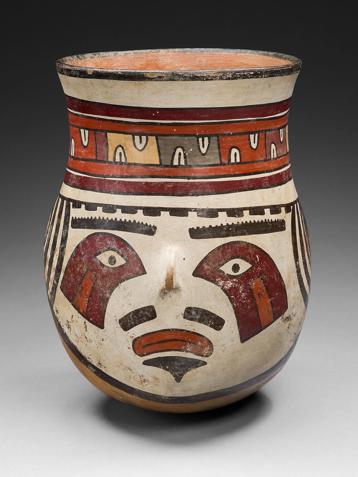 Beaker in the Form of a Head with Bold Eye Markings -  Nazca,  Poster Print Wall Art