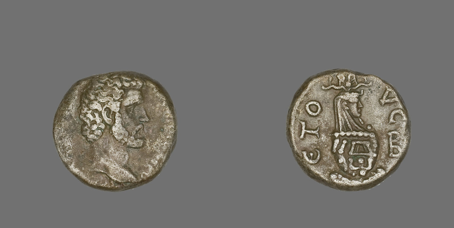 Coin Portraying Emperor Antoninus Pius -  Roman, minted in Alexandria, Egypt,  Poster Print Wall Art