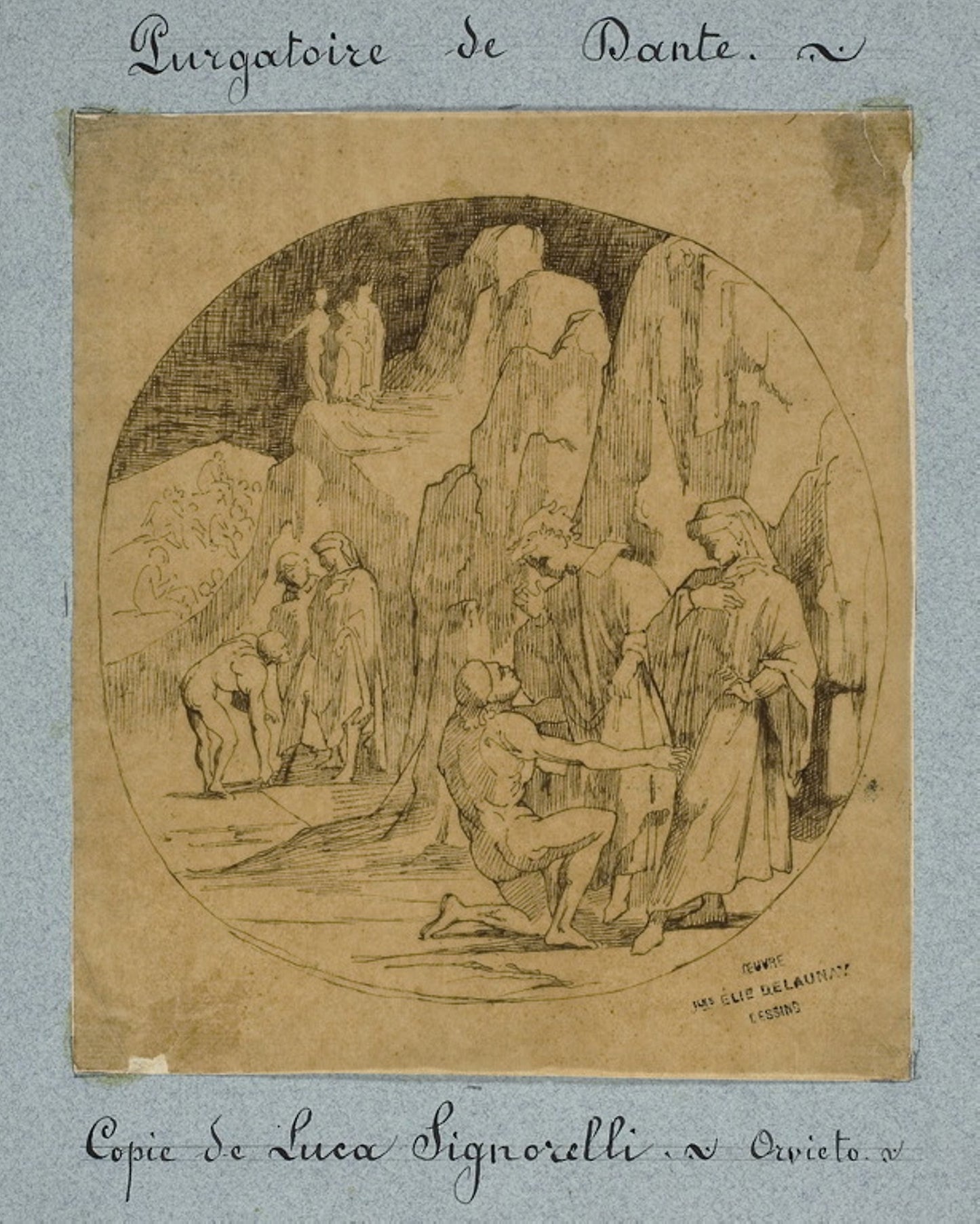 Dante's Purgatory -  Jules-Élie Delaunay (French, 1828-1891),  Poster Print Wall Art