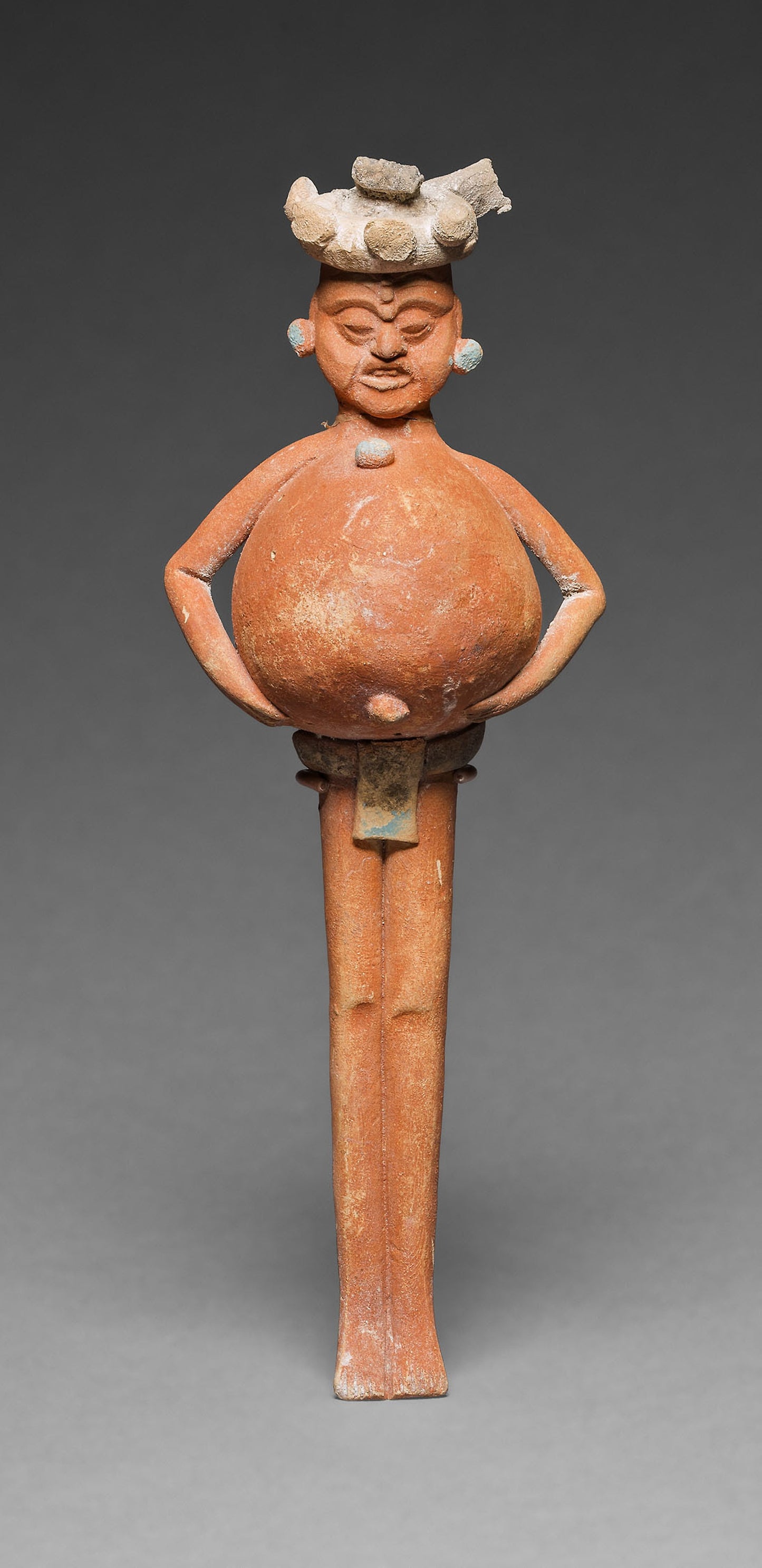 Rattle in the Form of a Mythological Figure -  Late Classic Maya, Jaina,  Poster Print Wall Art