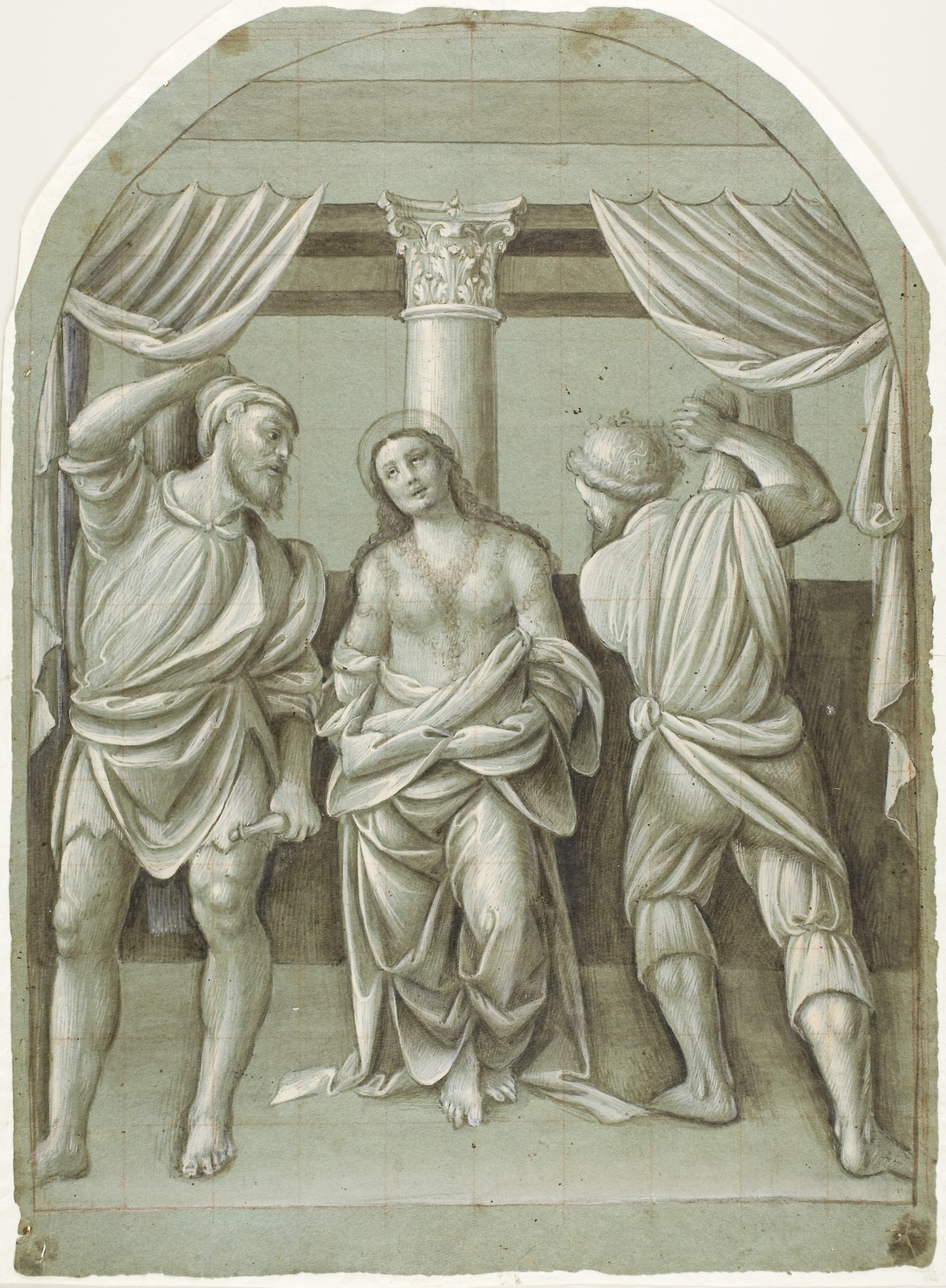 Flagellation of Saint Catherine -  Bernardino Lanino,  Poster Print Wall Art