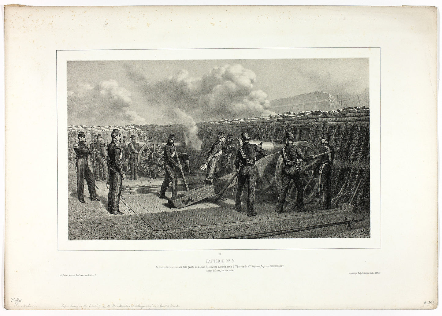 Battery no.9, from Souvenirs d’Italie -  Expédition de Rome -  Denis Auguste Marie Raffet (French, 1804-1860),  Poster Print Wall Art