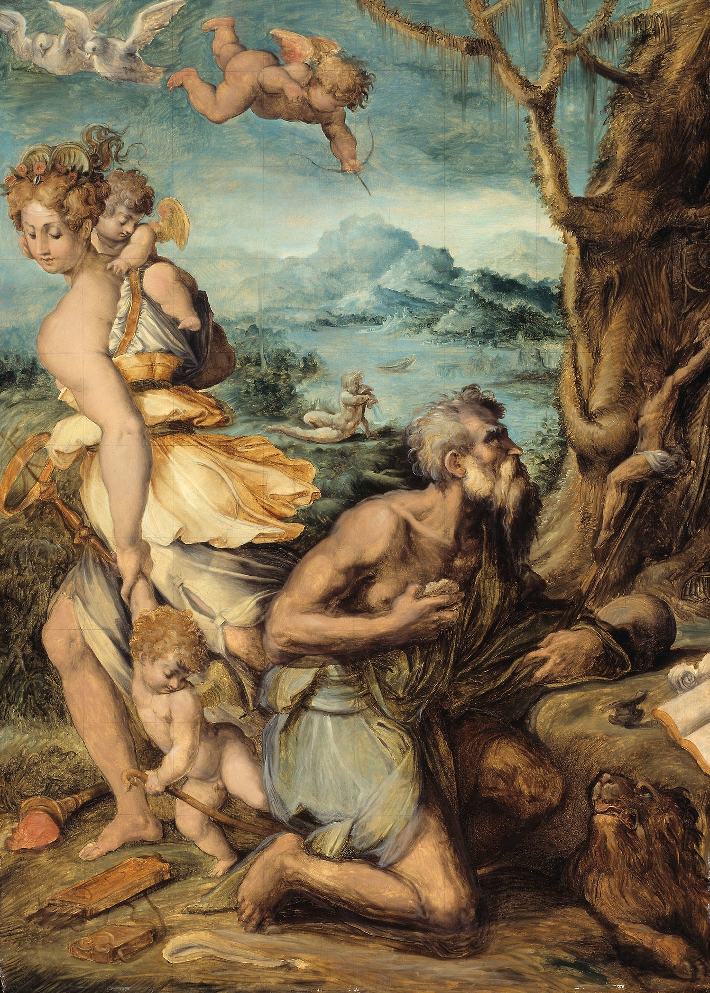 The Temptation of Saint Jerome -  Giorgio Vasari,  Poster Print Wall Art