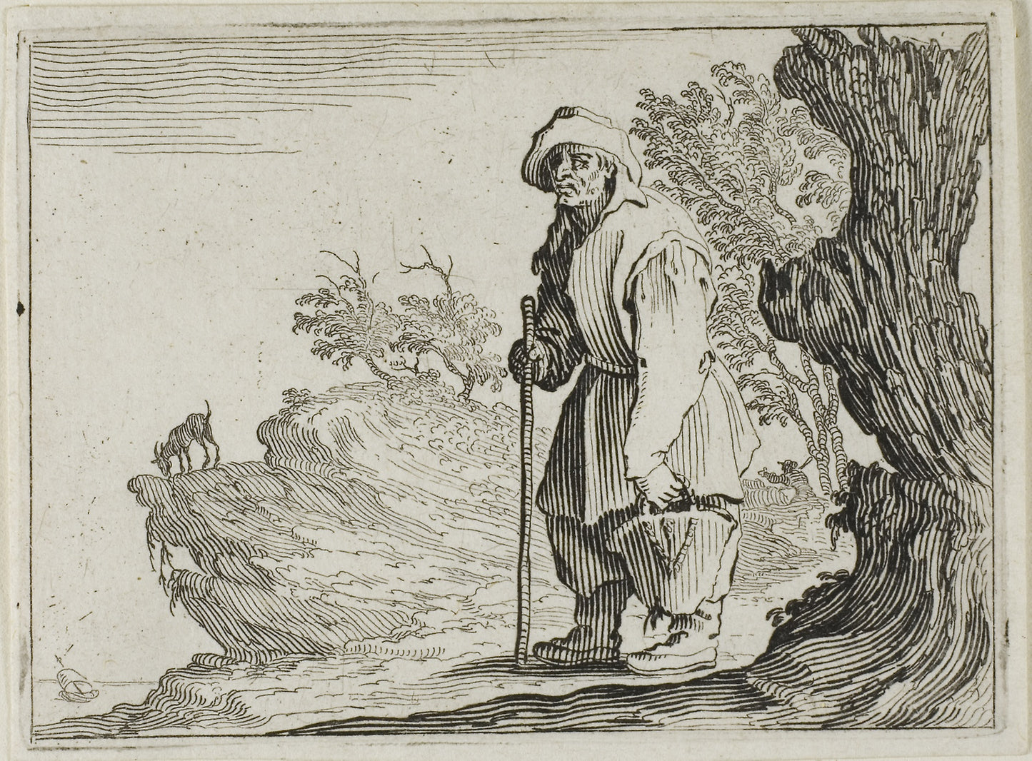 The Peasant Carrying his Bag, from The Caprices -  Jacques Callot,  Poster Print Wall Art