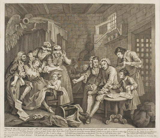 Plate Seven, from A Rake's Progress: William Hogarth,16x12"(A3) Poster