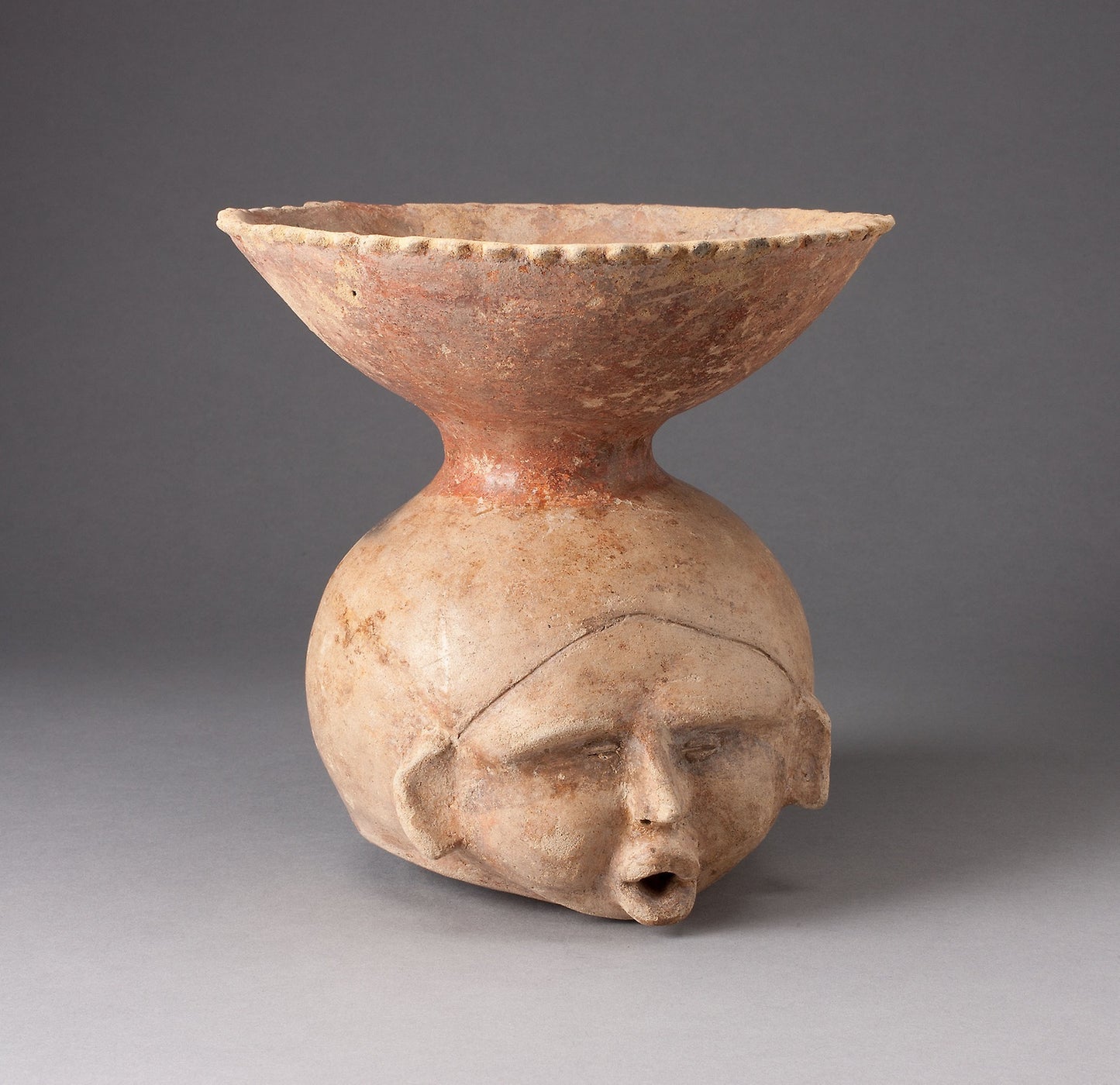Open-Necked Vessel in the Form of a Human Head, Possibly Deceased -  Jalisco, Ameca style,  Poster Print Wall Art