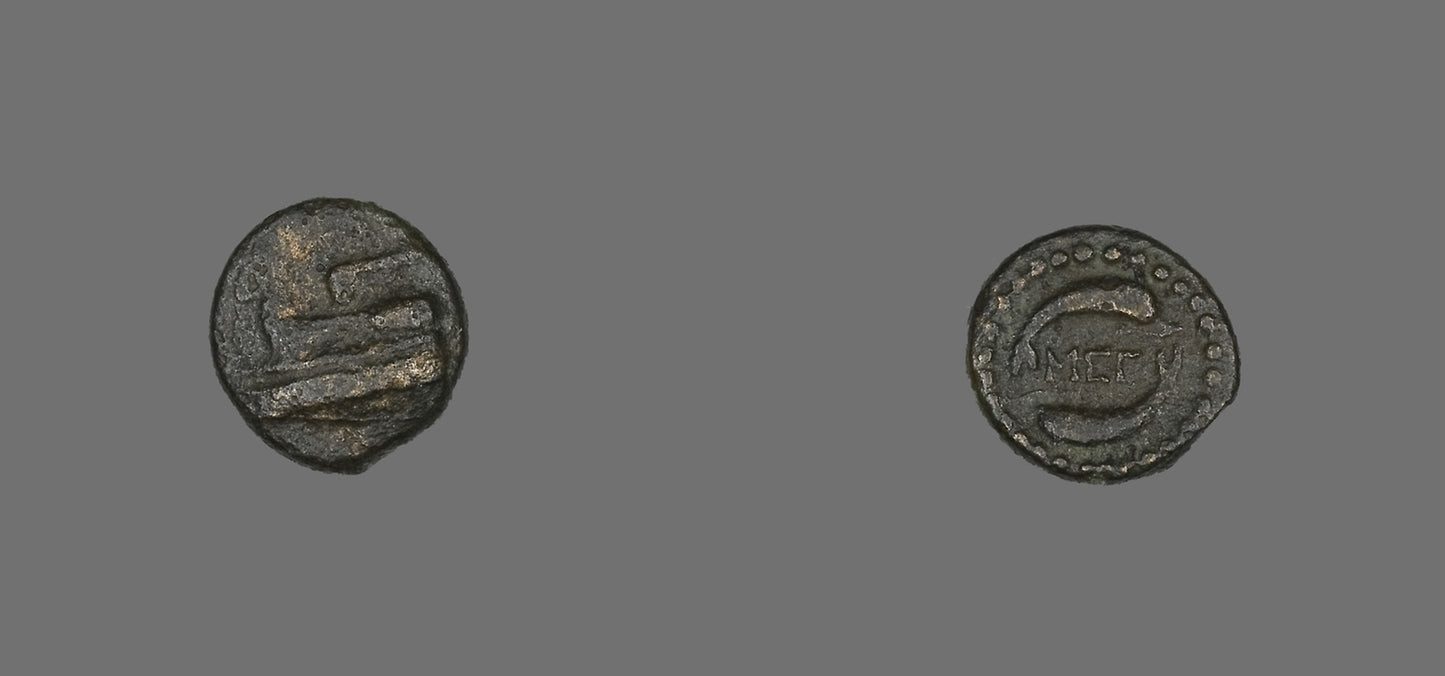 Coin Depicting a Ship's Prow -  Greek,  Poster Print Wall Art