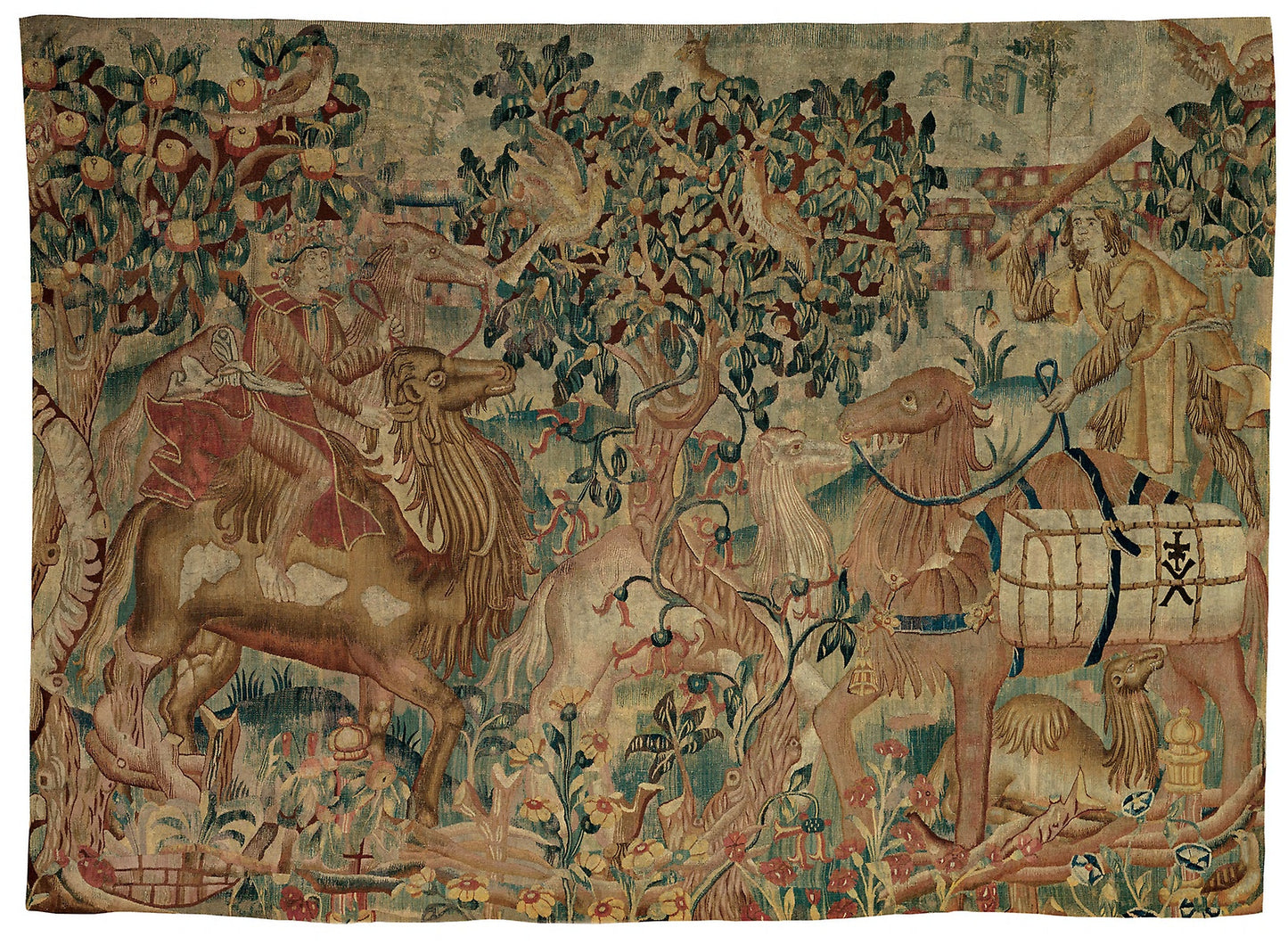 Camel Riders, presumably from a Wild Man series -  Franco-Flemish,  Poster Print Wall Art