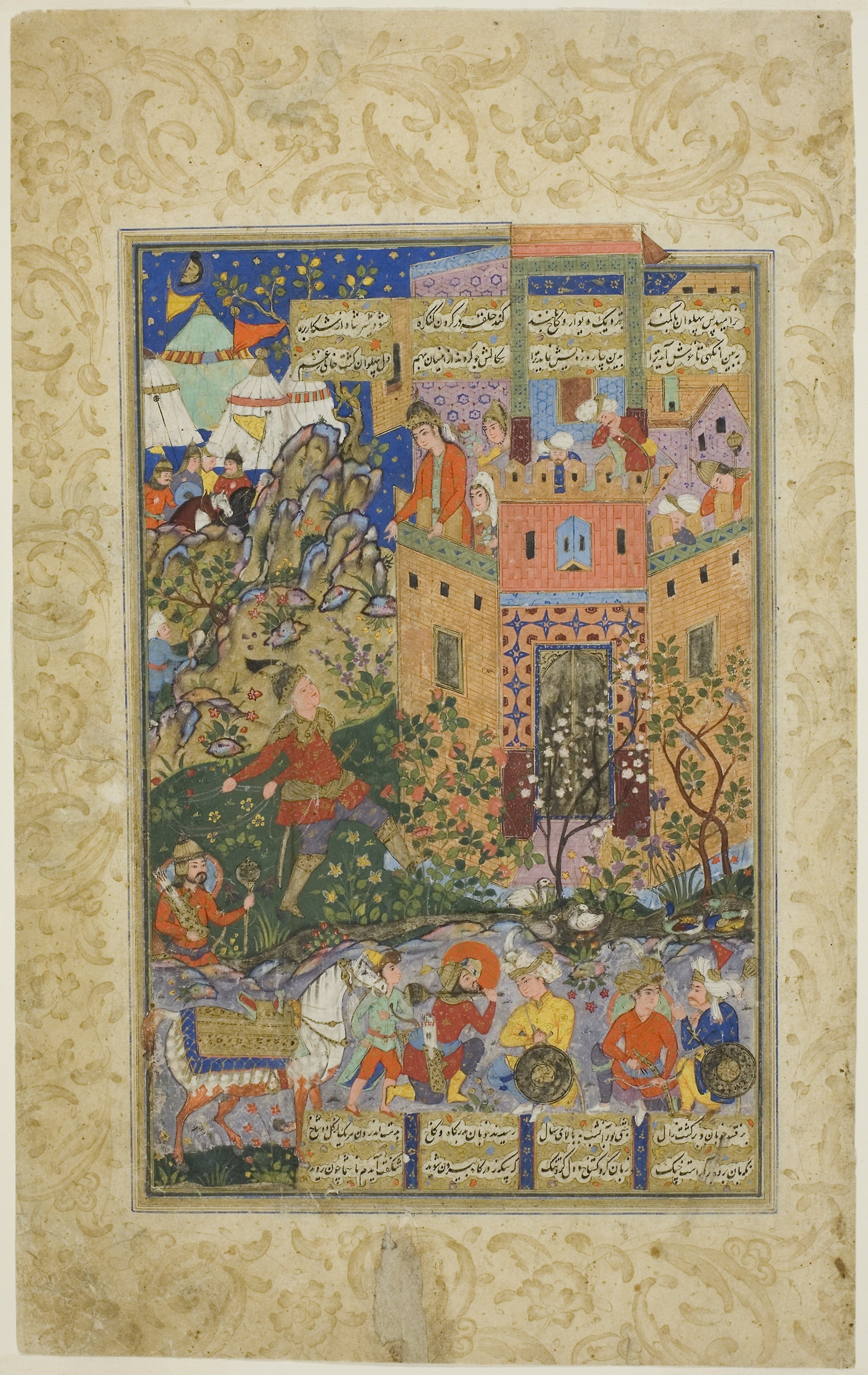 Zal Climbing to Rudaba, page from a copy of the Shahnama of Firdausi: Iran,16x12"(A3) Poster