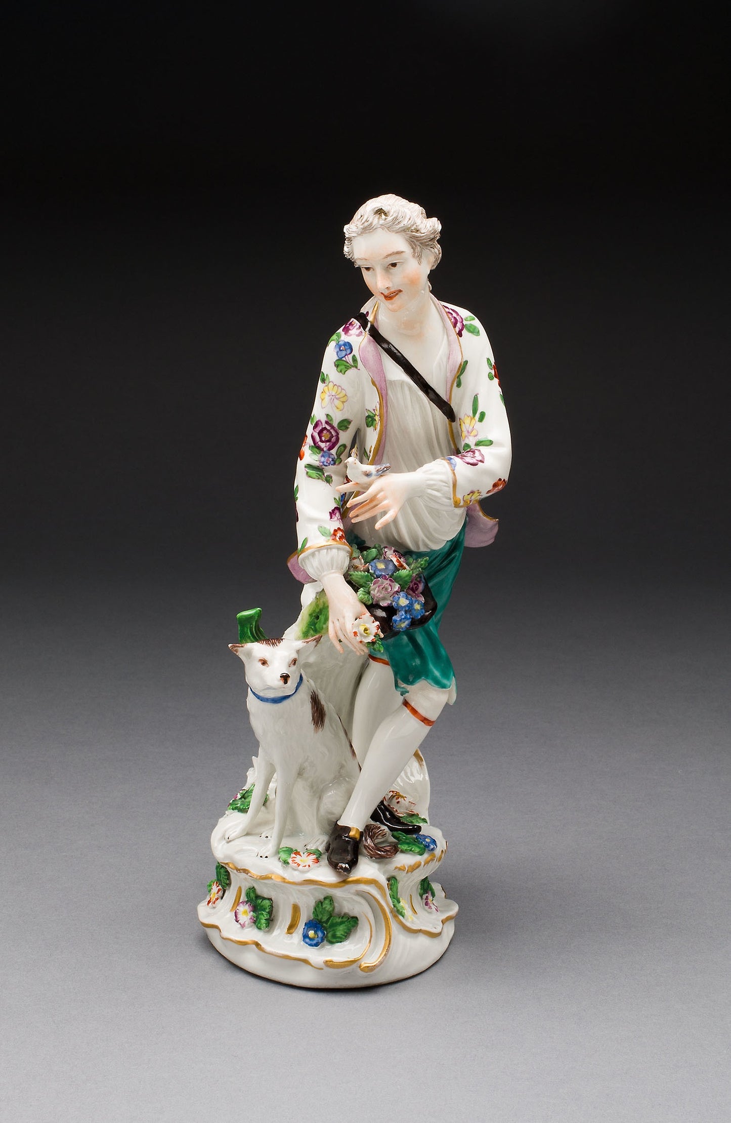 Figurine -  Man and Dog -  Germany,  Poster Print Wall Art