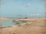 Beach at Low Tide (Mouth of the River): Edgar Degas,16x12"(A3) Poster