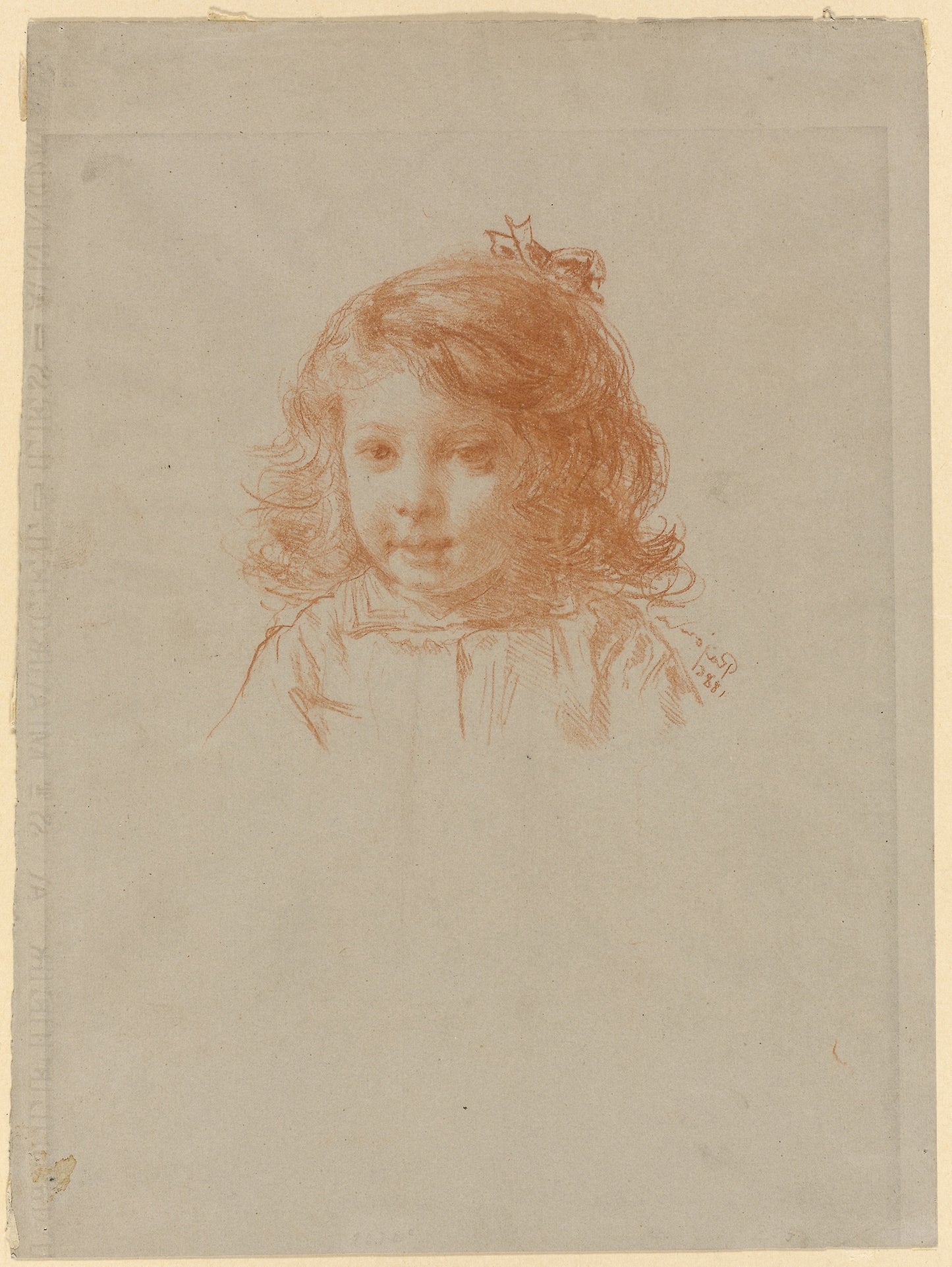 Bust of a Young Girl (recto); Profile of a Young Girl (verso) -  Paul Adolphe Rajon,  Poster Print Wall Art
