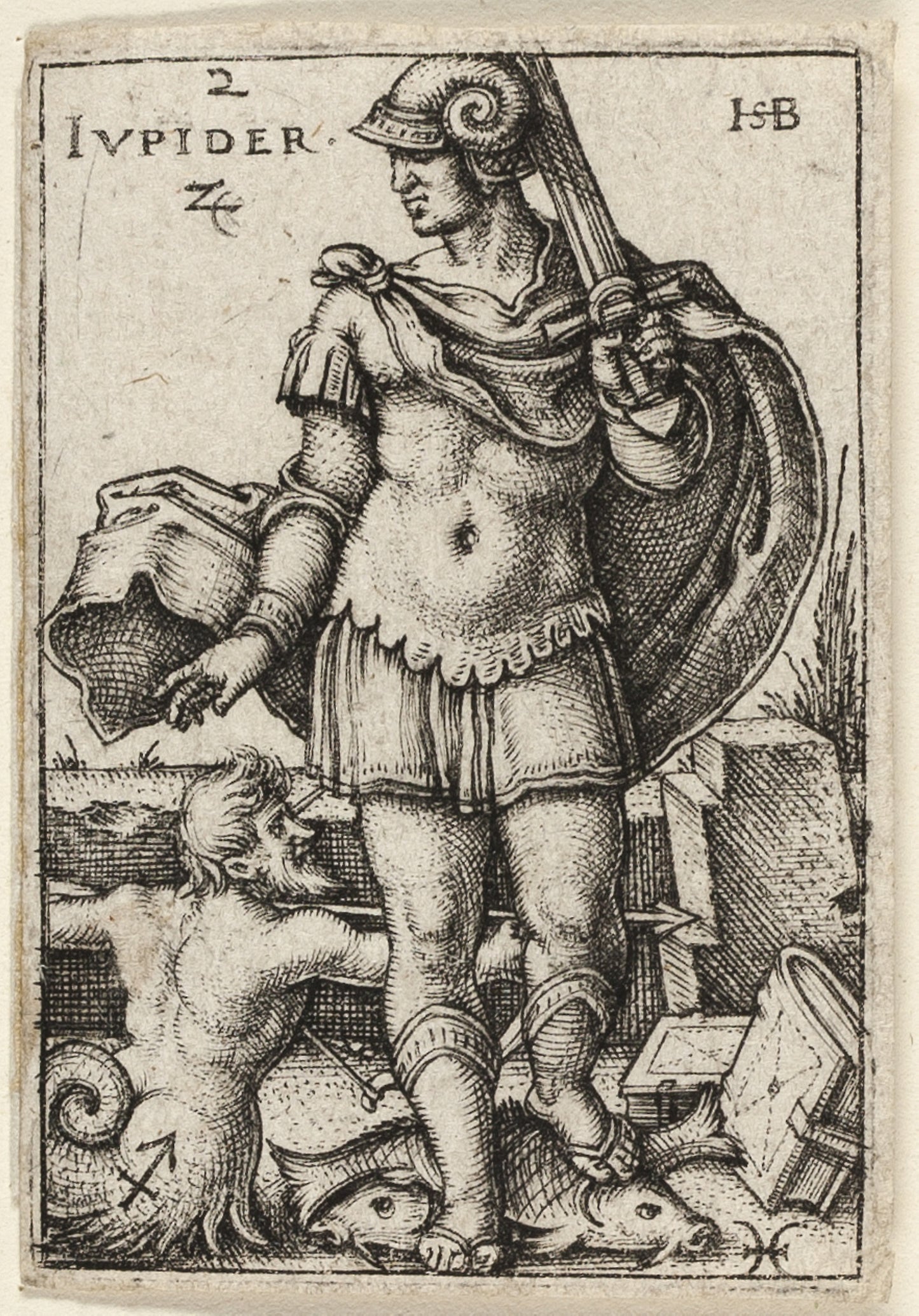 Jupiter, plate two from The Seven Planets with the Zodiacs -  Sebald Beham,  Poster Print Wall Art