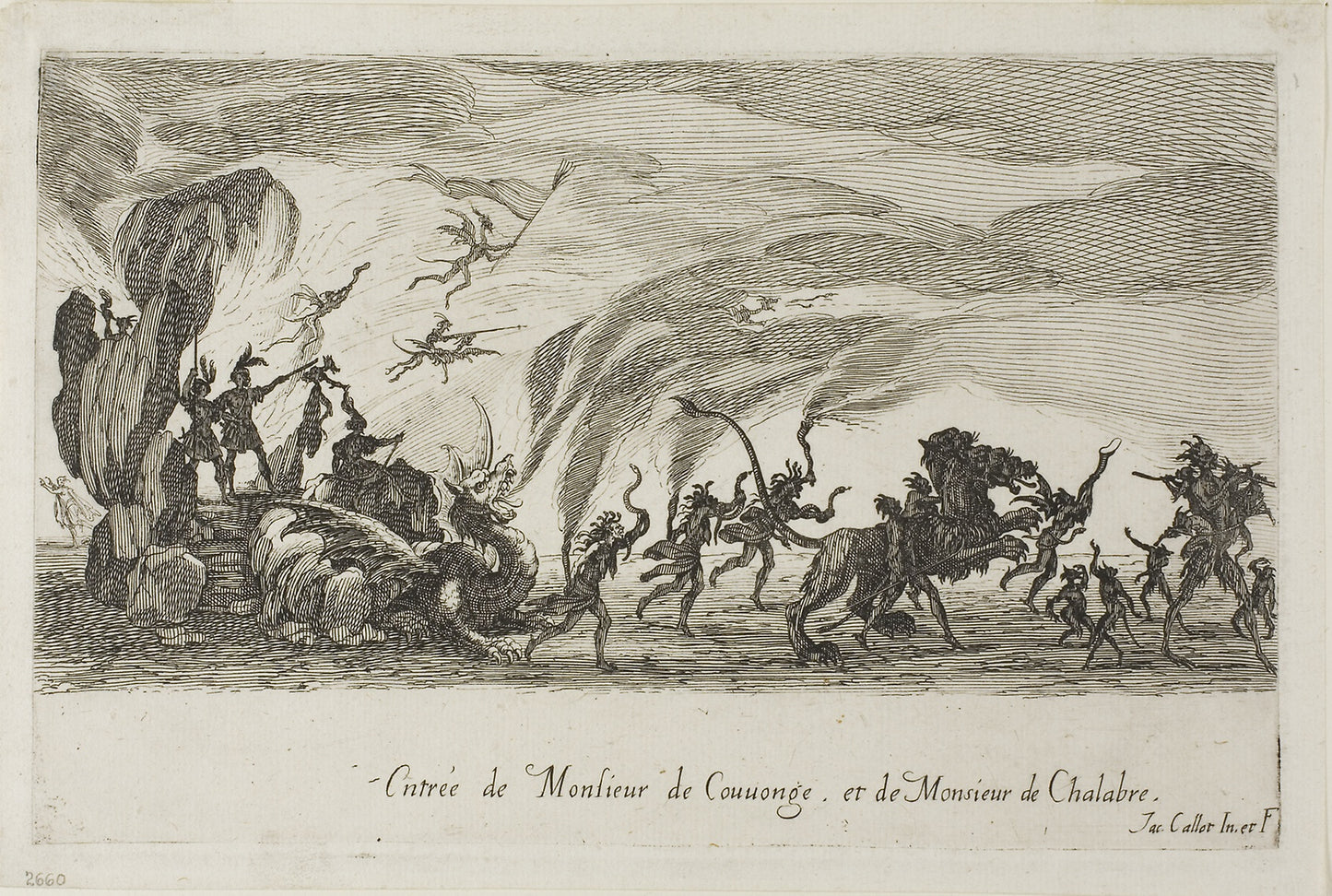 Entry of M. de Couvonage and M. de Chalabre, from The Combat at the Barrier -  Jacques Callot,  Poster Print Wall Art