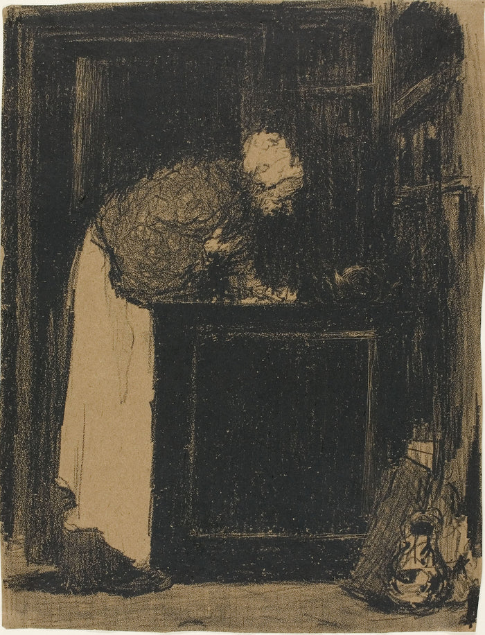 Old Woman at a Stove: Edouard Jean Vuillard,16x12