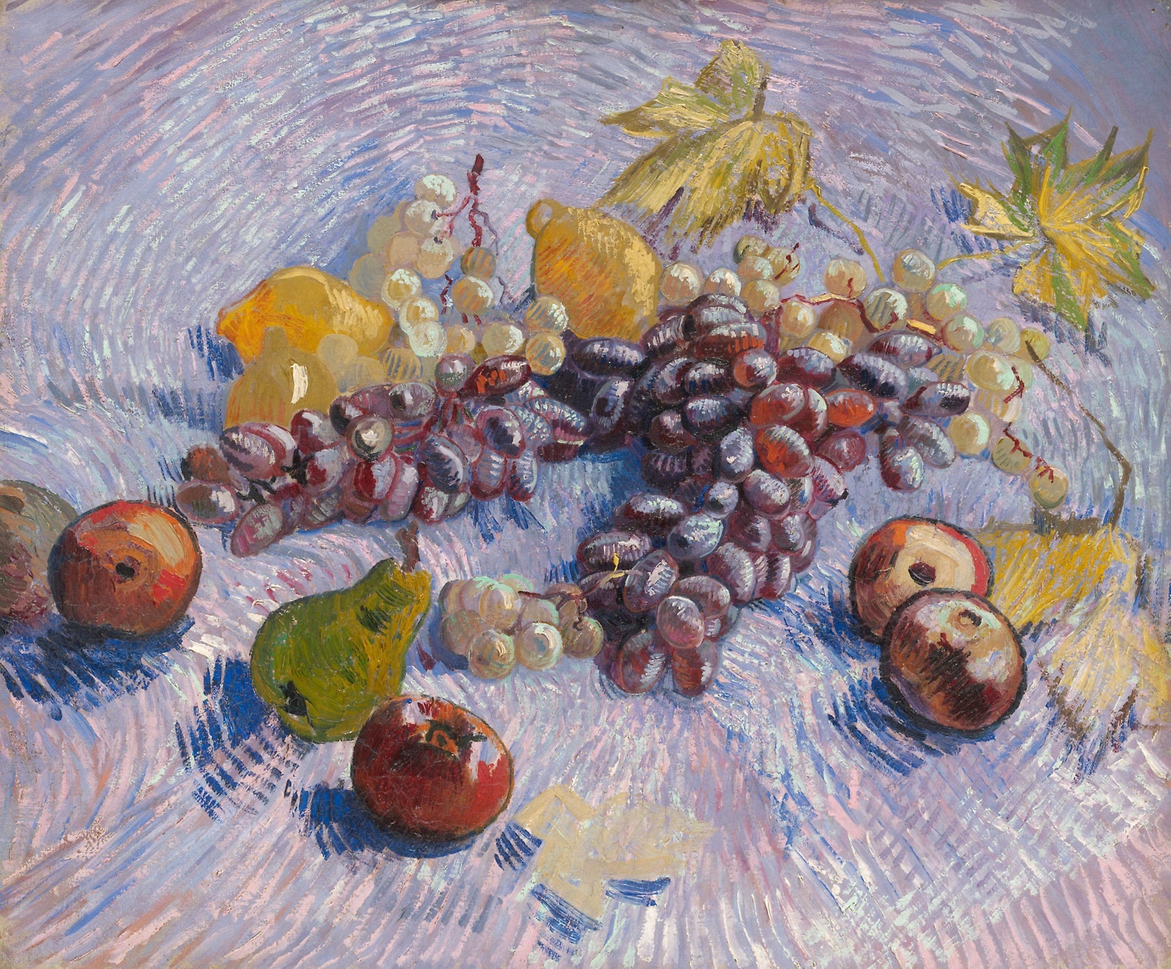 Grapes, Lemons, Pears, and Apples: Vincent van Gogh,16x12"(A3) Poster