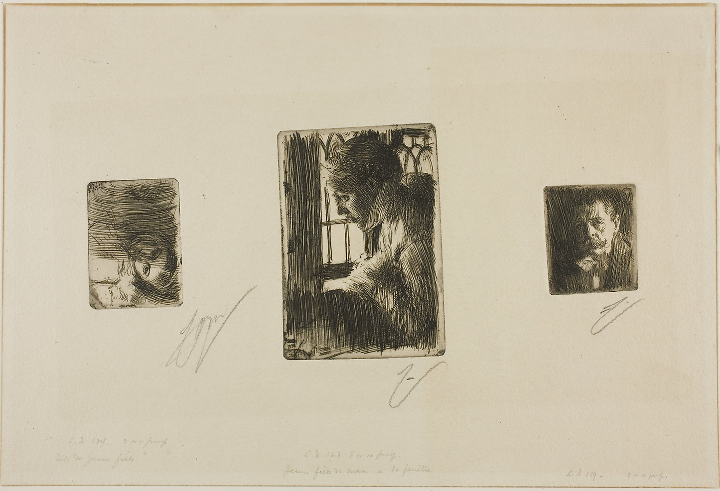 Girl's Head; Peasant Girl at Window; Anders Zorn -  Anders Zorn,  Poster Print Wall Art