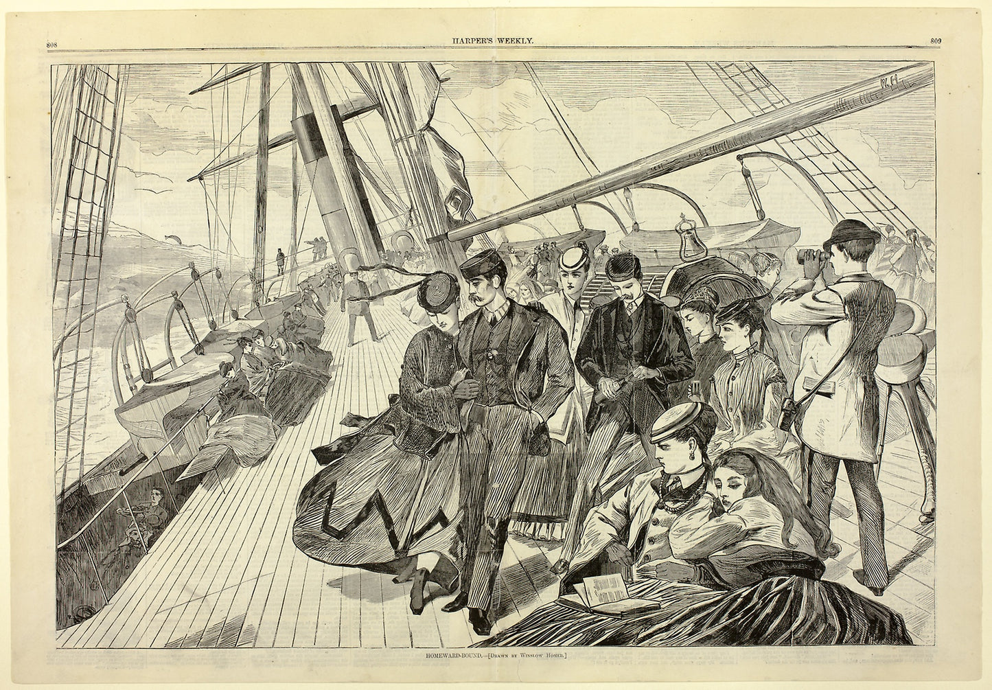 Homeward Bound, from Harper's Weekly -  Winslow Homer,  Poster Print Wall Art