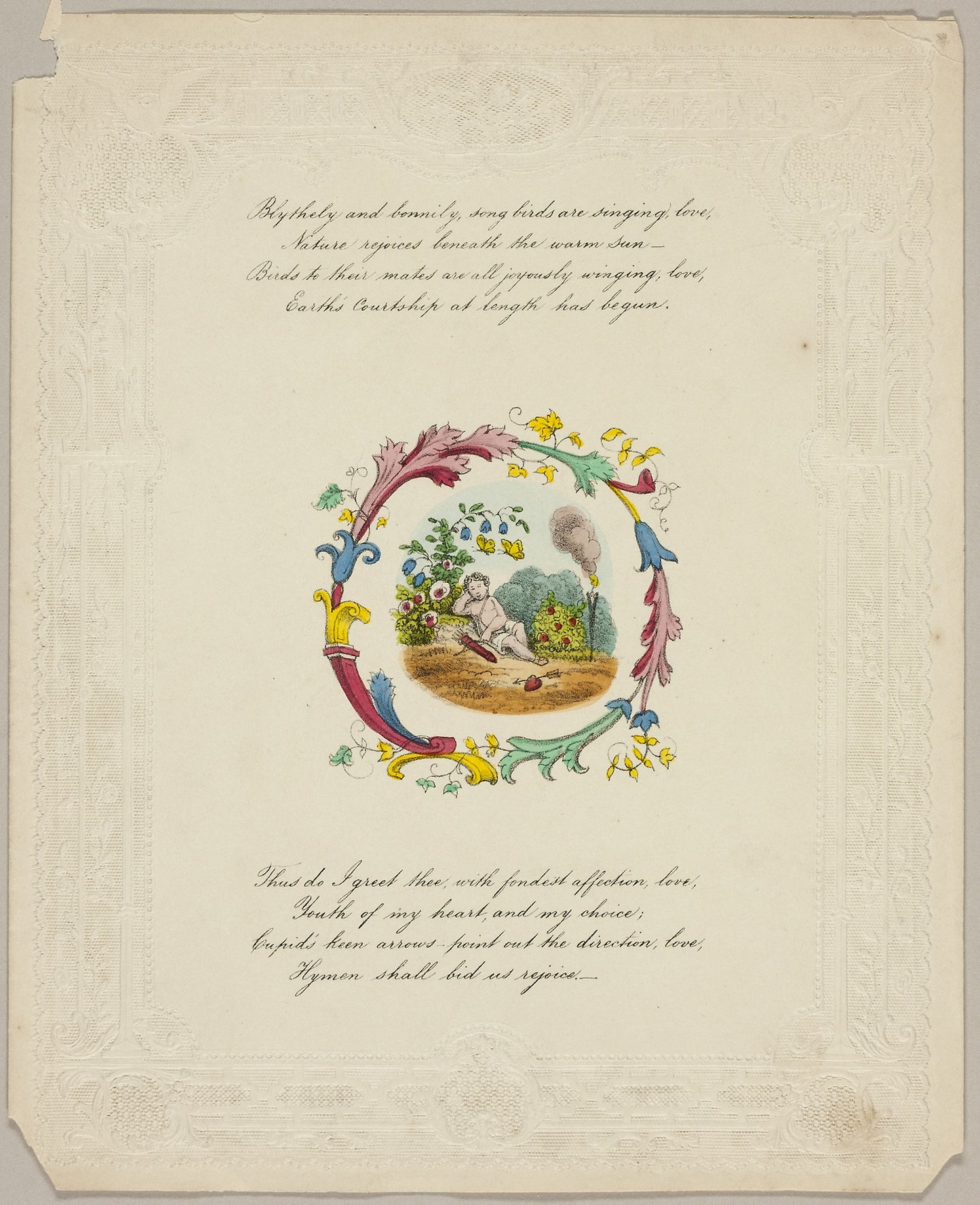 Blithely and Bonnily, Song Birds are Singing Love (valentine) -  Unknown Artist,  Poster Print Wall Art