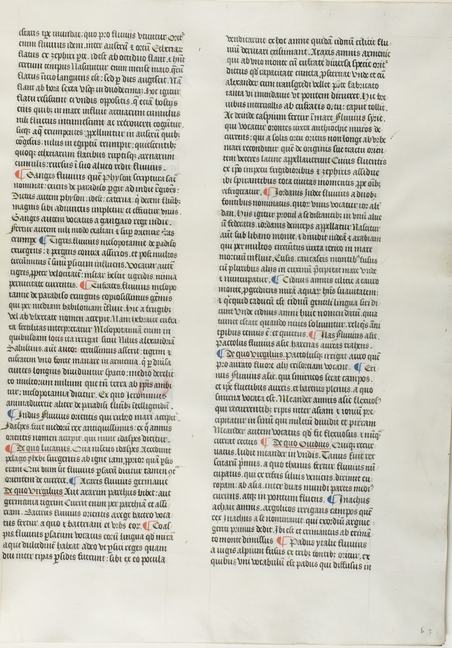 Folio Eleven from Burchard of Sion's De locis ac mirabilibus mundi, or an Illuminated Geography -  French (Paris),  Poster Print Wall Art