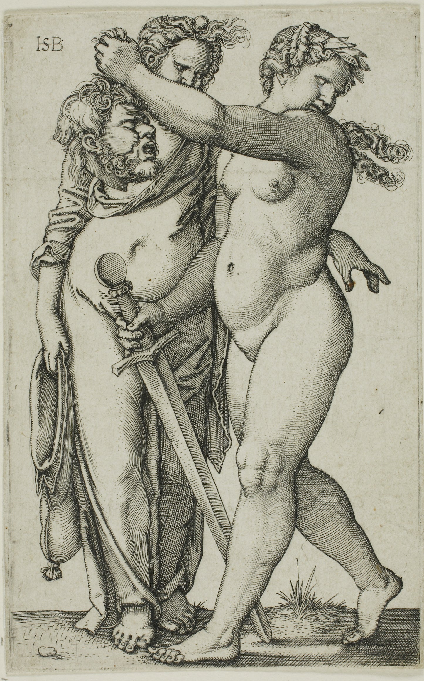 Judith Walking to the Left, and Her Servant -  Sebald Beham,  Poster Print Wall Art