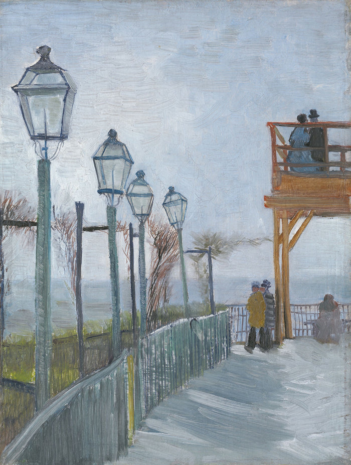 Terrace and Observation Deck at the Moulin de Blute-Fin, Montmartre: Vincent van Gogh,16x12