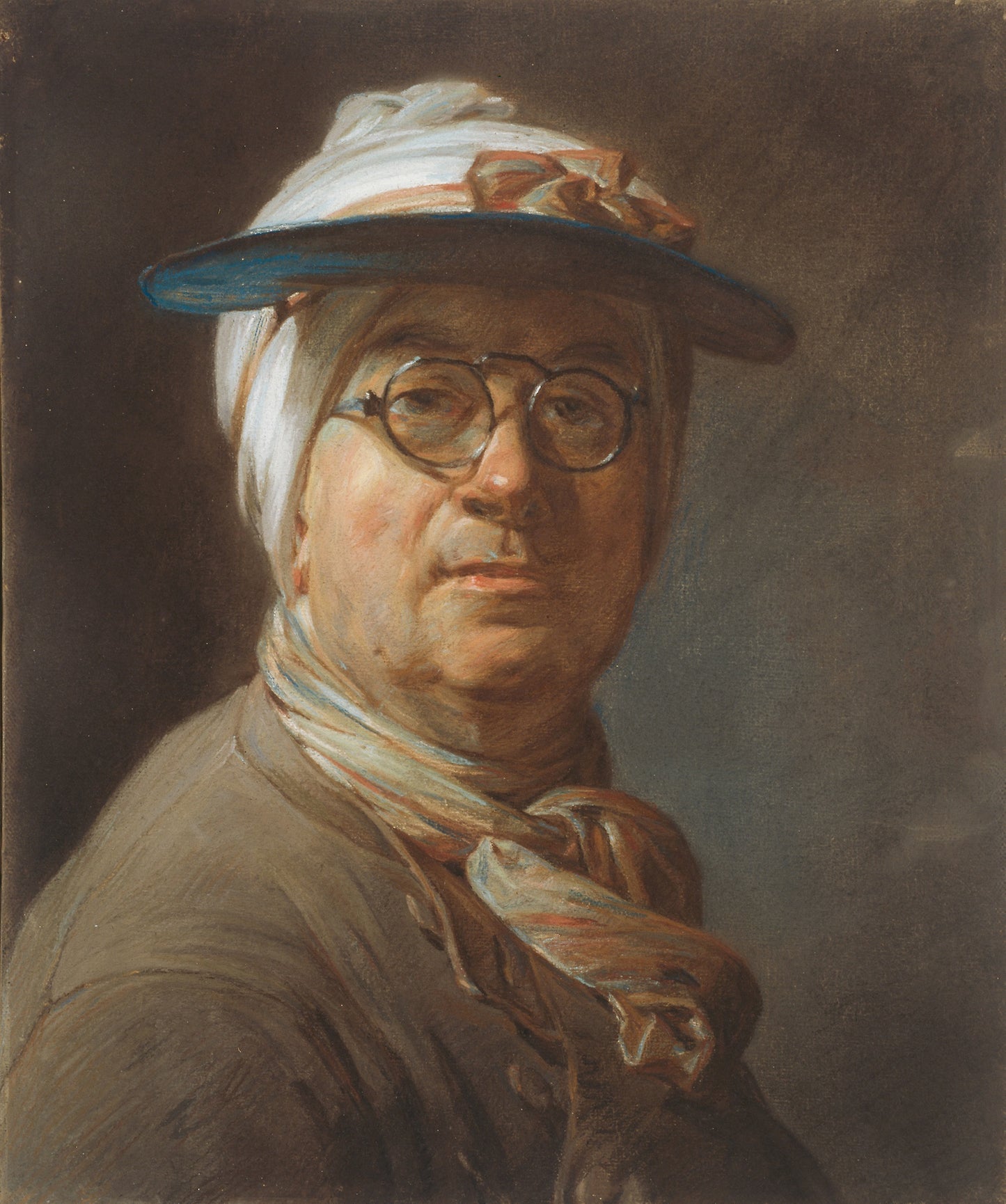 Self-Portrait with a Visor: Jean-Siméon Chardin, Poster Print Wall Art