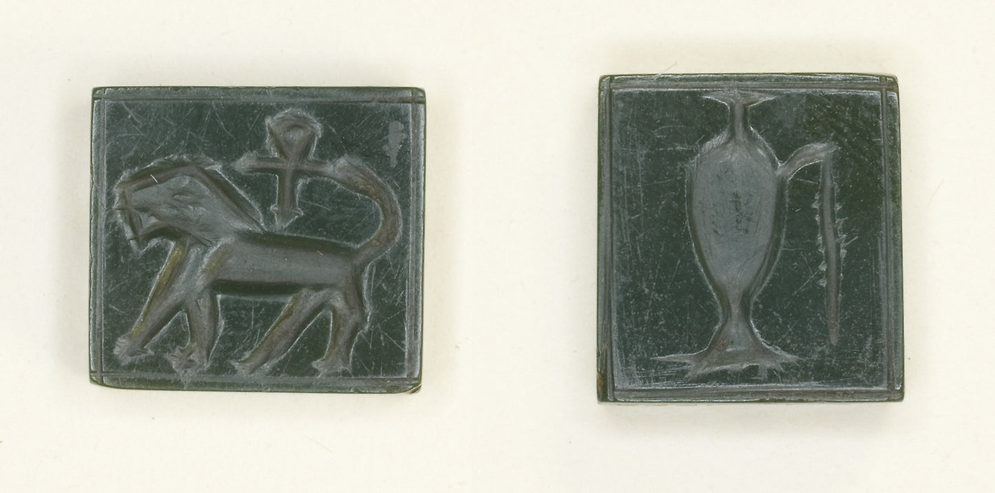 Plaque -  Lion and Ankh/Libation Vessel -  Egyptian,  Poster Print Wall Art