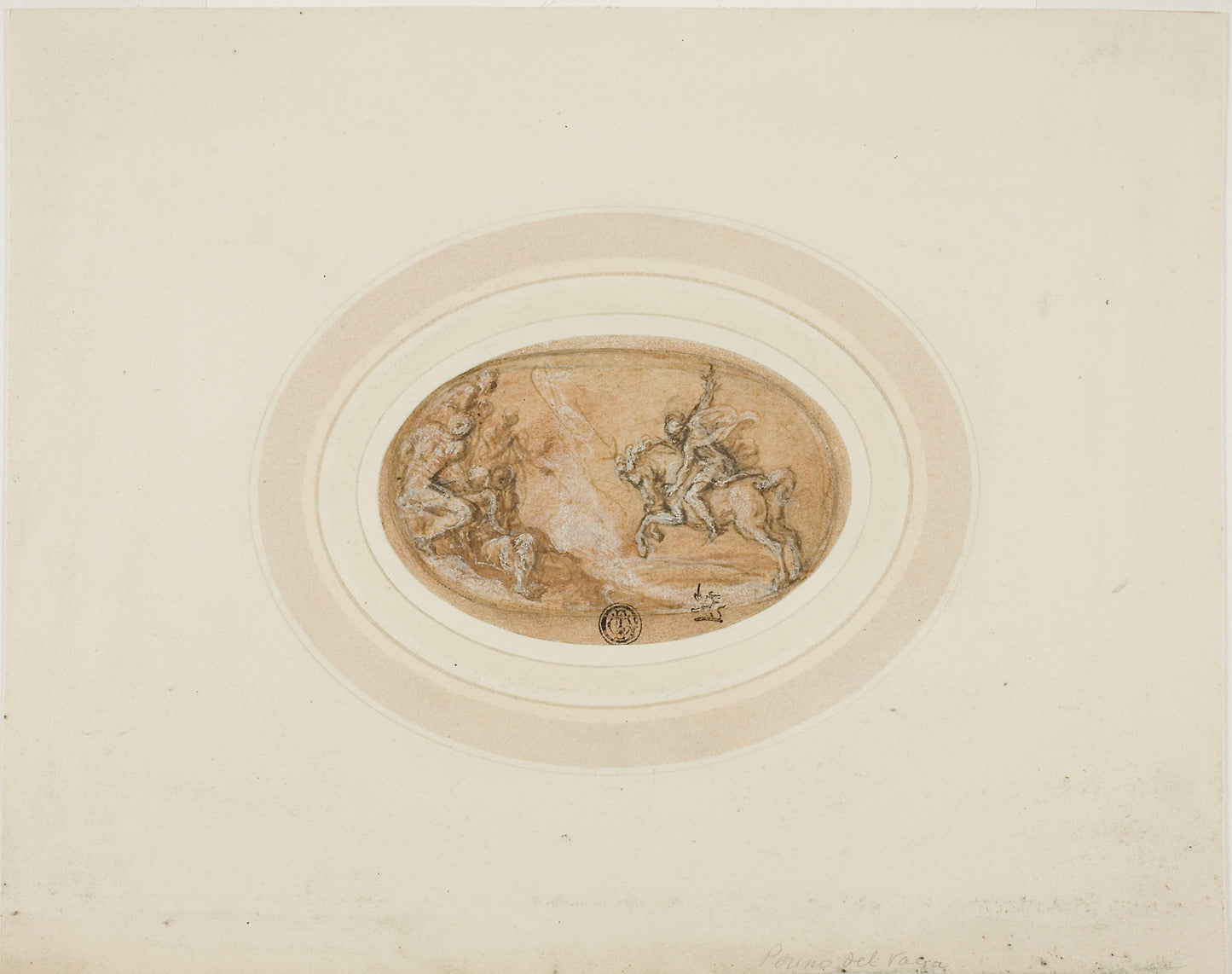 Marcus Curtius Leaping into the Abyss -  Francesco de'Rossi, called Salviati,  Poster Print Wall Art