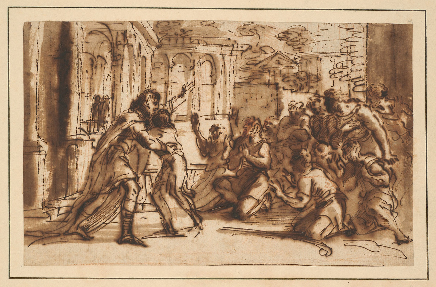 Joseph Greeting his Brothers -  Pier Francesco Mola,  Poster Print Wall Art