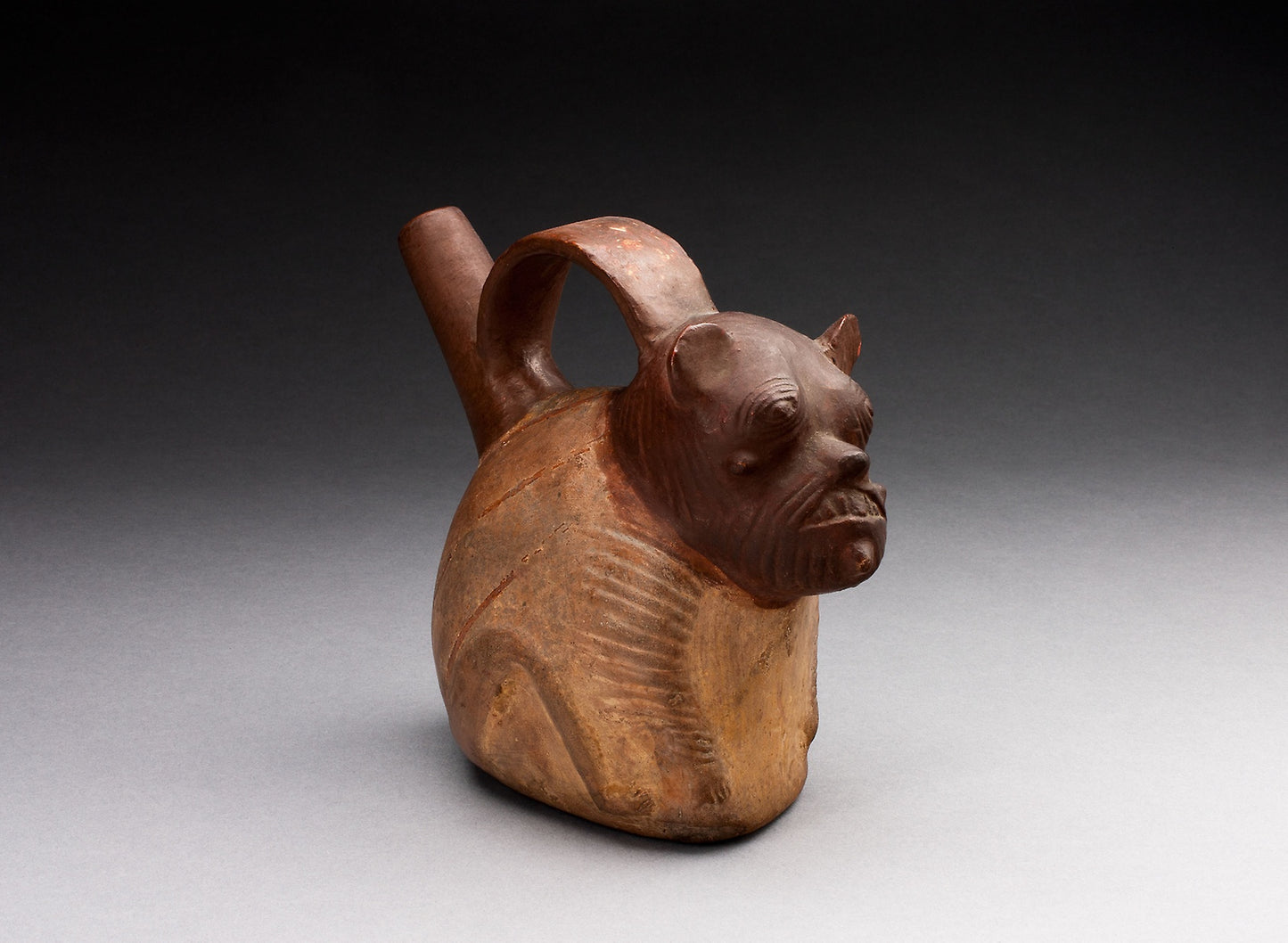 Single Spout Bottle in the form of a Animal with Lined Skin -  Possibly Lambayeque,  Poster Print Wall Art