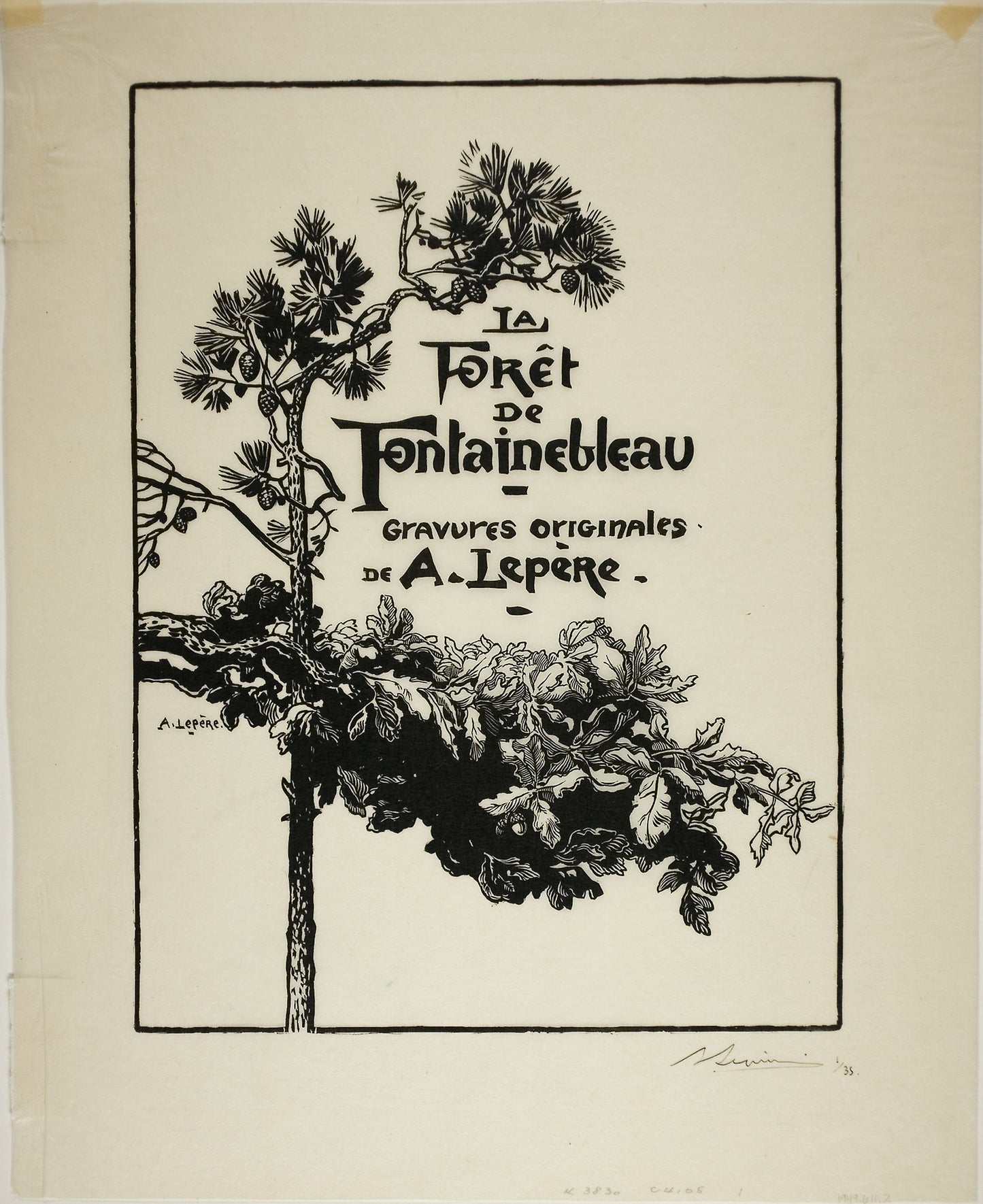 Frontispiece to La Forêt de Fontainebleau -  Louis Auguste Lepère (French, 1849-1918),  Poster Print Wall Art