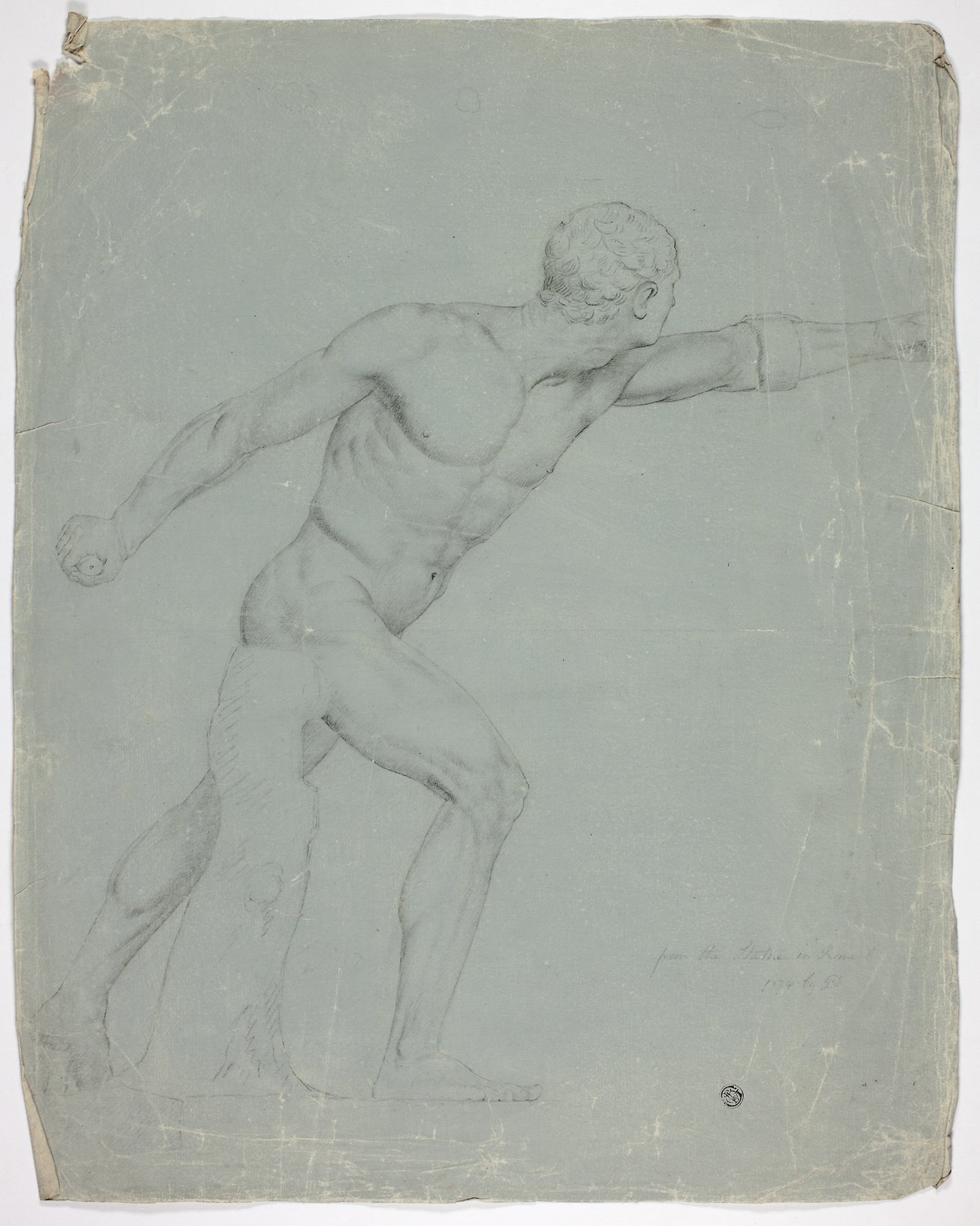 The Borghese Gladiator from the Statue in Rome -  John Downman,  Poster Print Wall Art